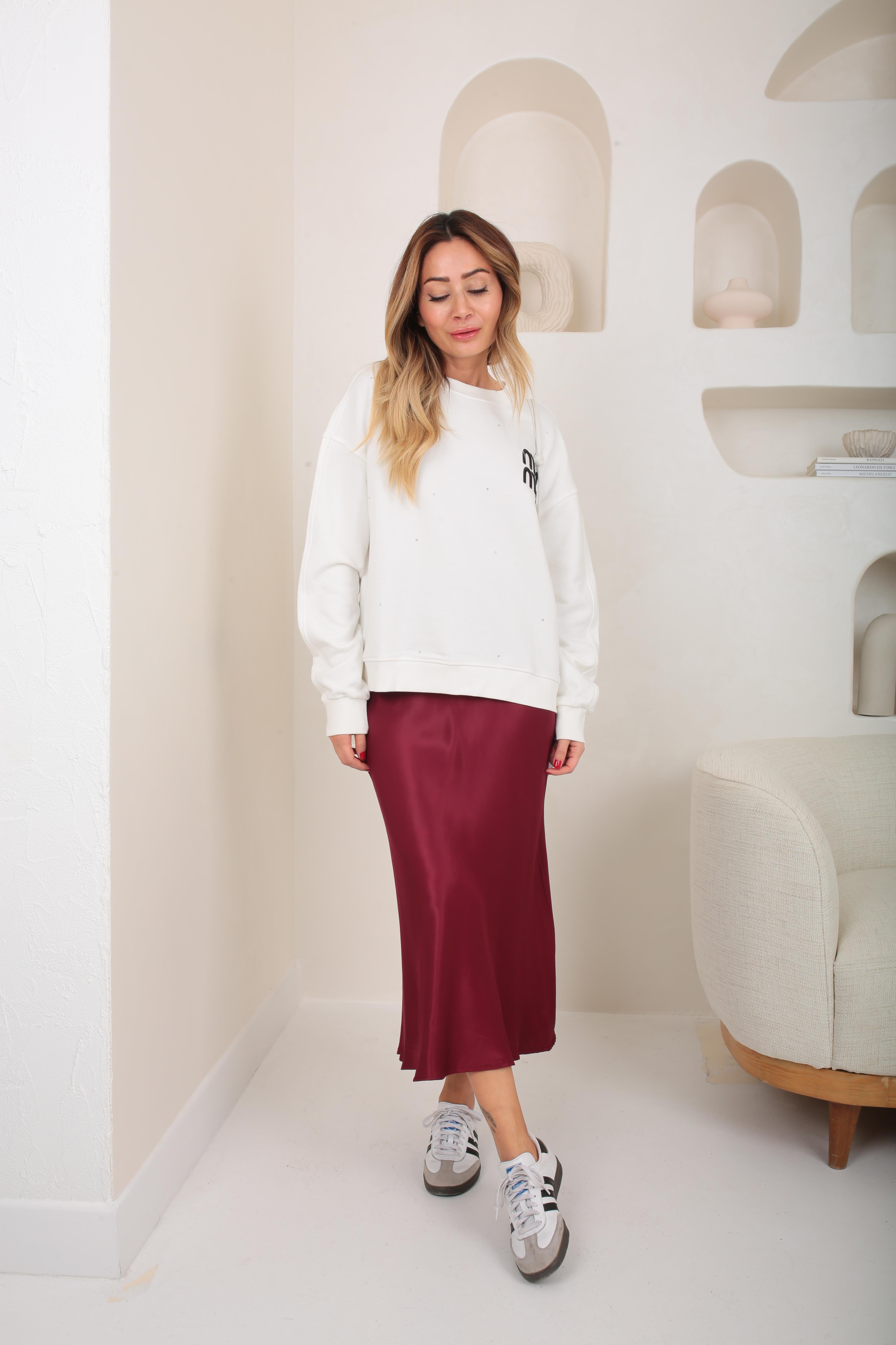 Verev Kesim Bordo Saten Etek ETEK