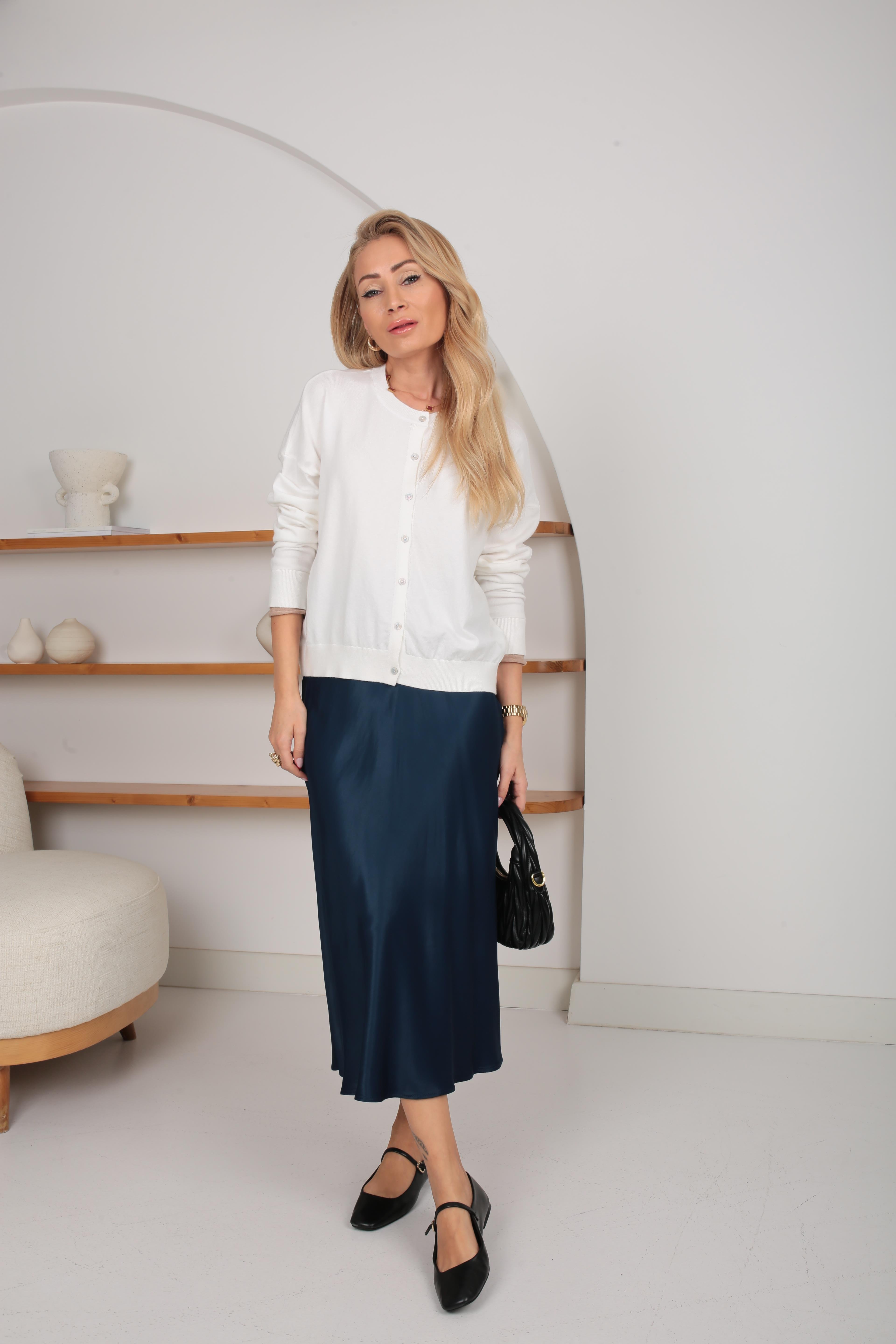 Verev Kesim Lacivert Saten Etek ETEK