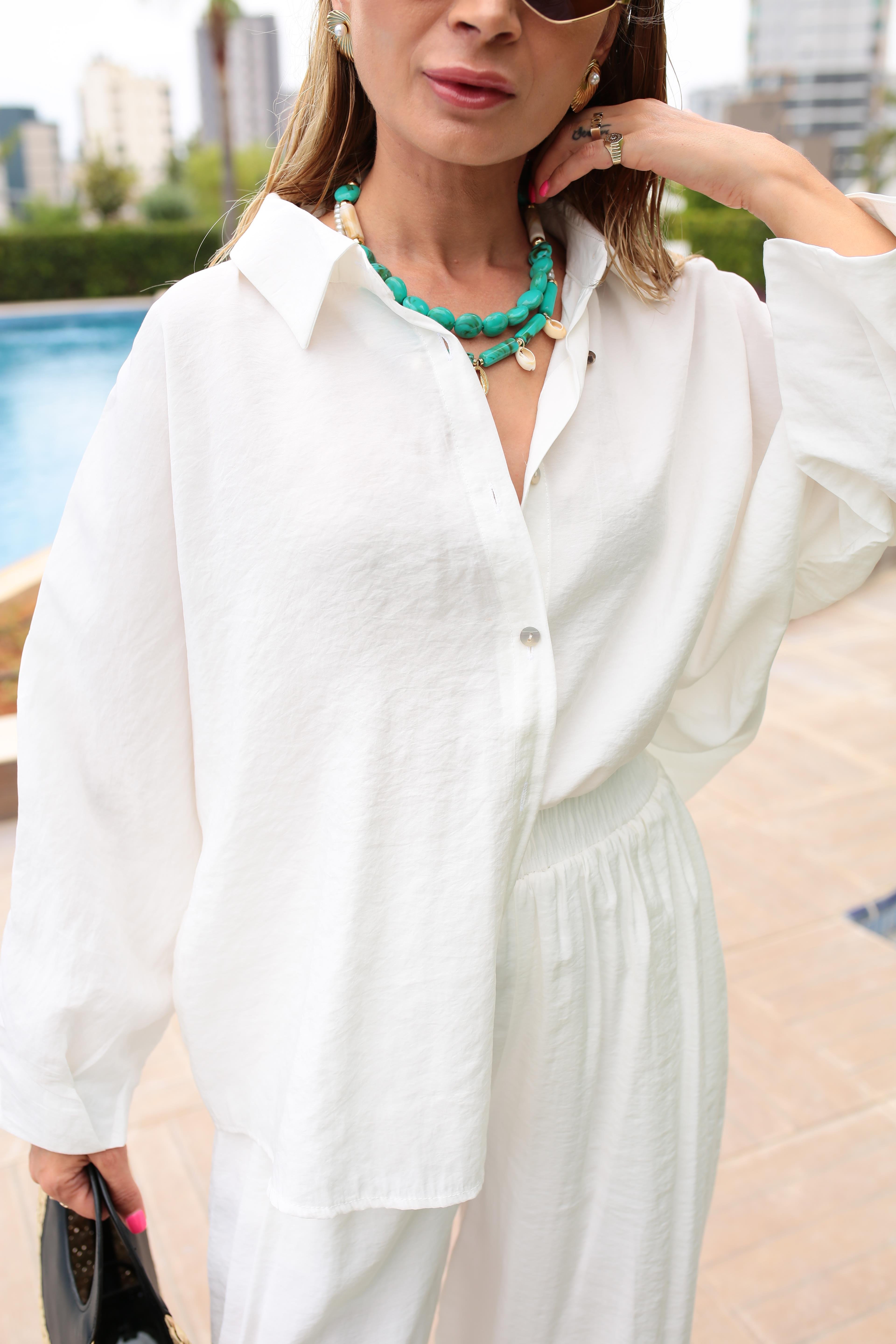 Yarasa Kol Beyaz Şalvar Kesim Gömlekli Takım TAKIM | NO33