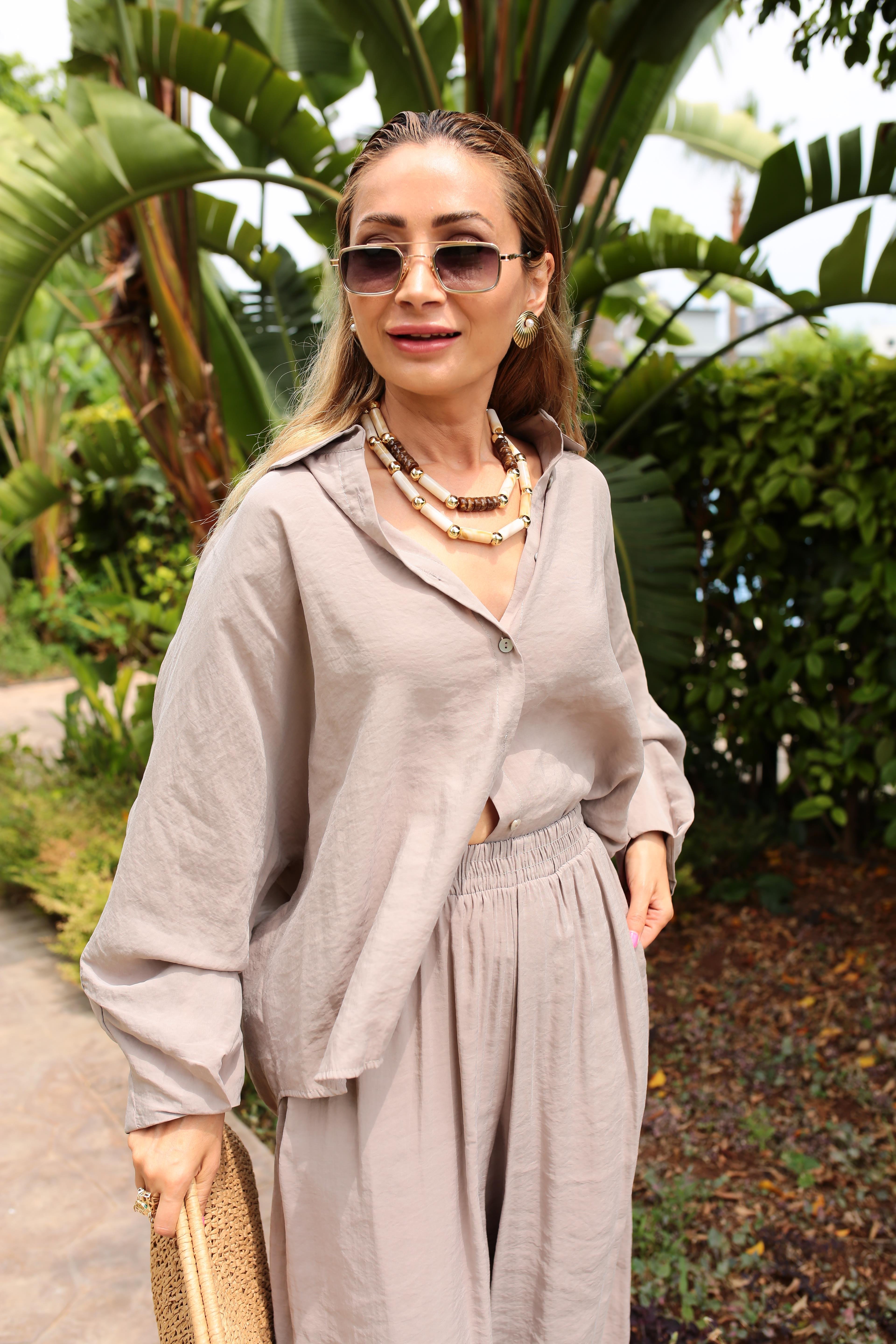 Yarasa Kol Vizon Şalvar Kesim Gömlekli Takım TAKIM | NO33