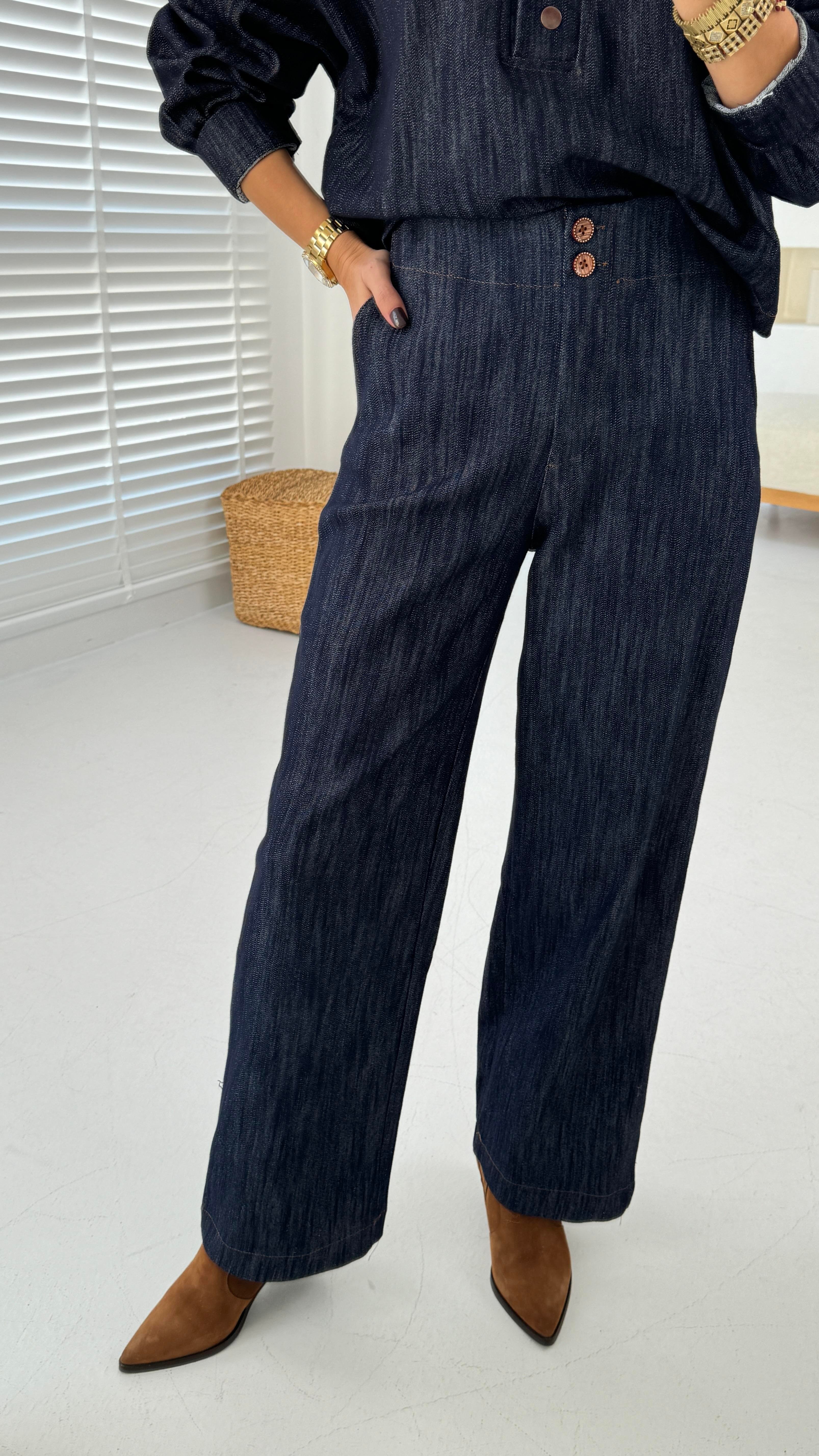 Yarım Lastik Full Likralı Denim Pantolon PANTOLON