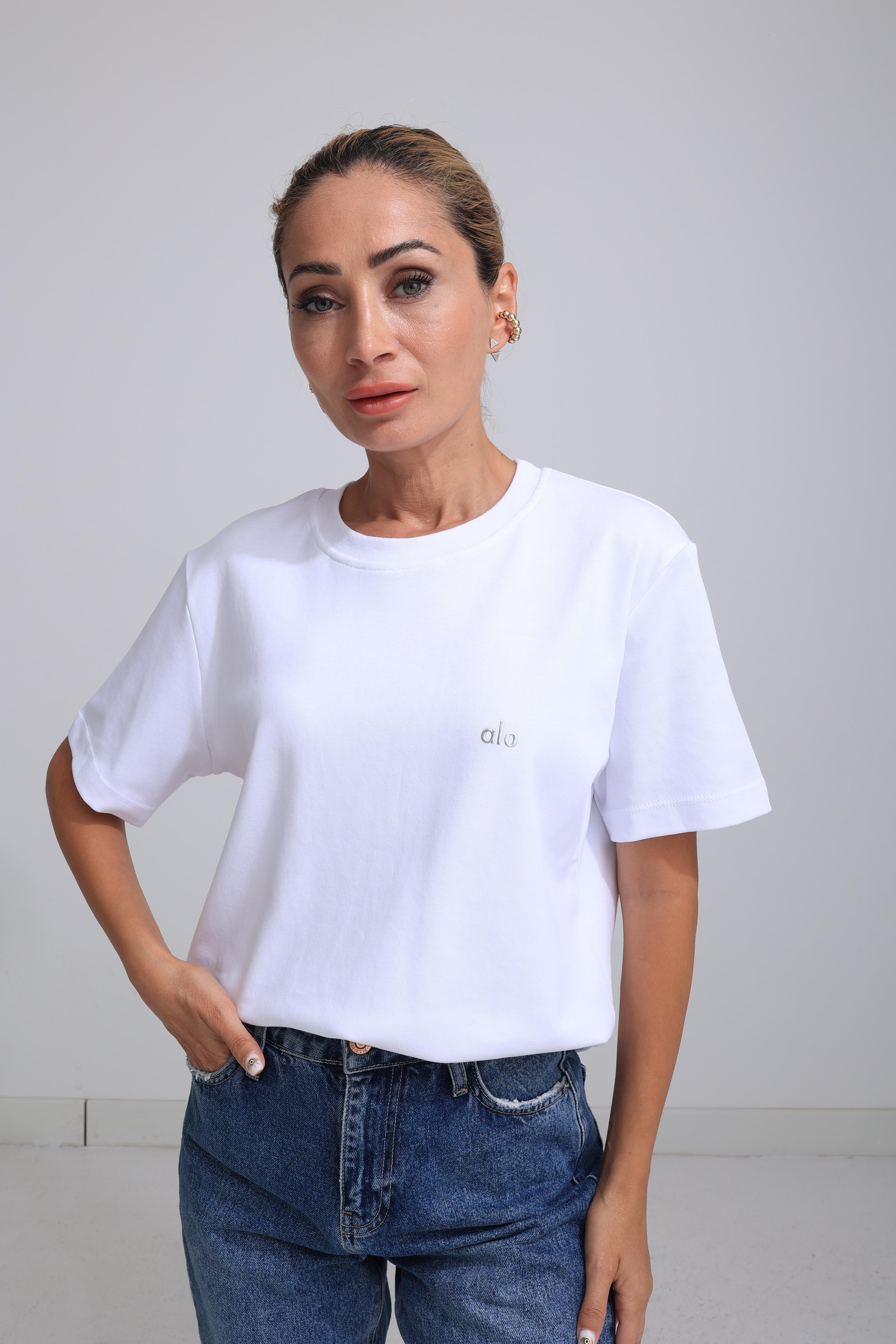 Yazı Baskılı Beyaz Basic Tshirt T-SHİRT | NO33