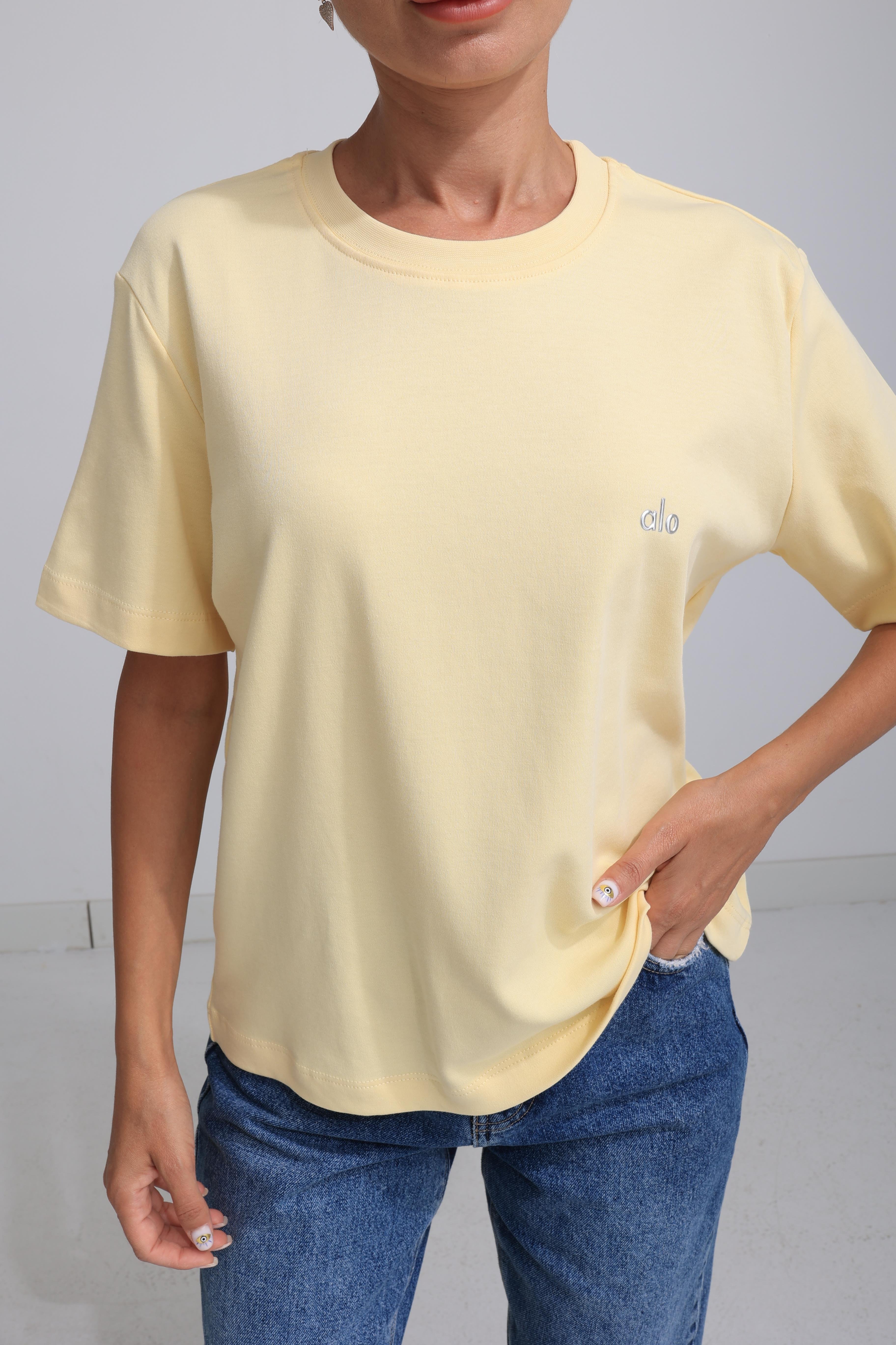 Yazı Baskılı Sarı Basic Tshirt T-SHİRT | NO33