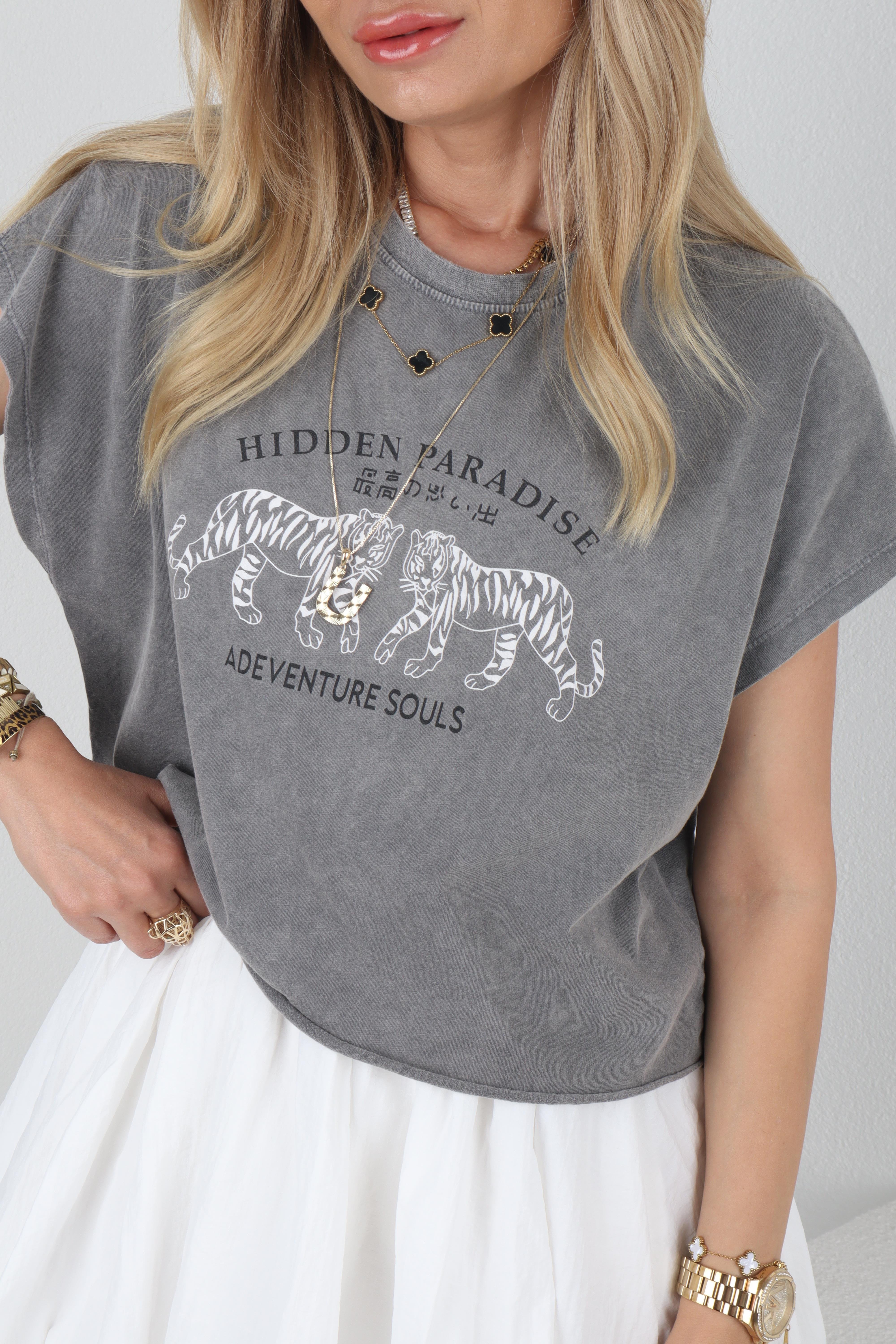 Yıkamalı Altı Kesik Crop Tshirt T-SHİRT