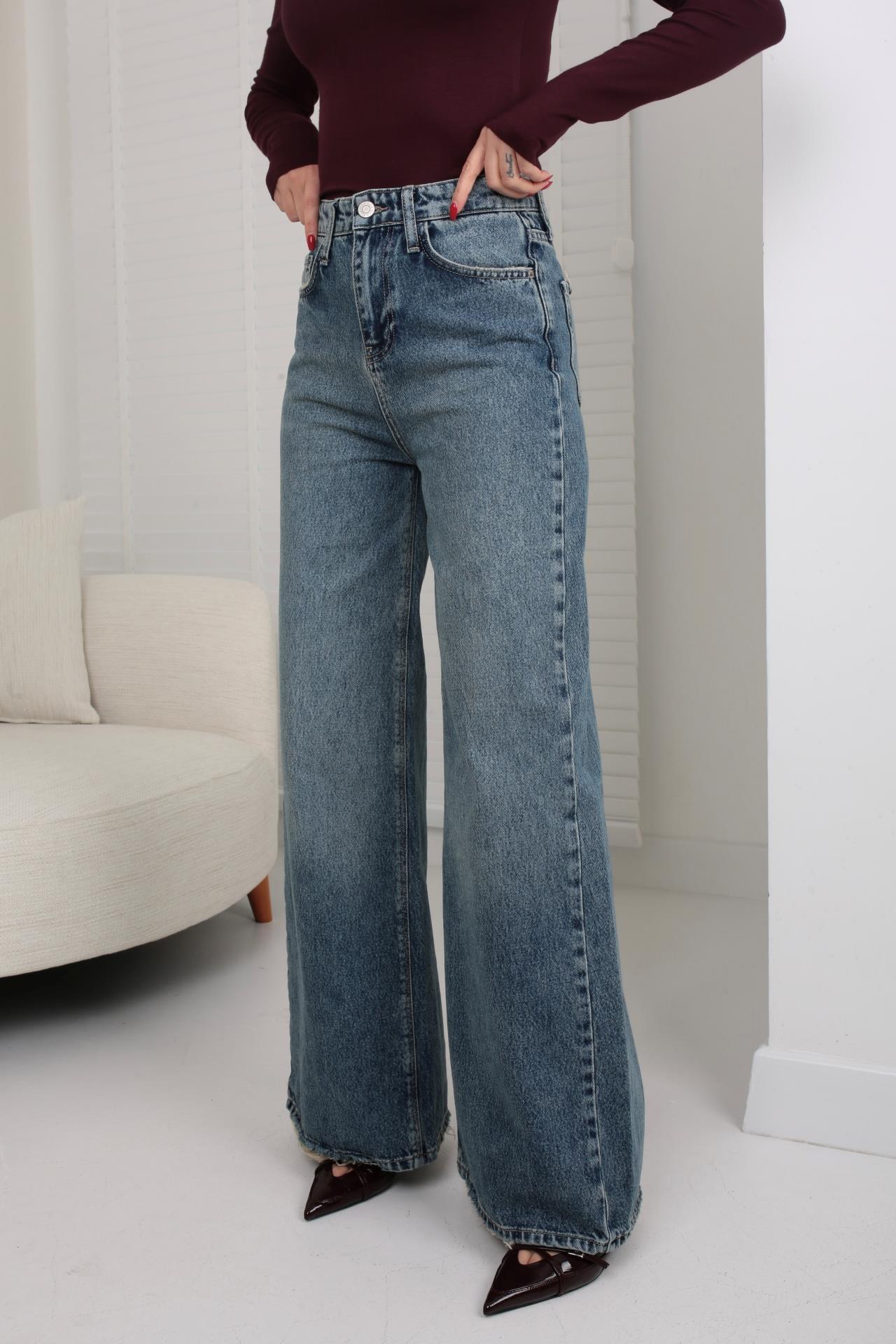 Yıkamalı Wide Leg Jean (1950-1) JEAN