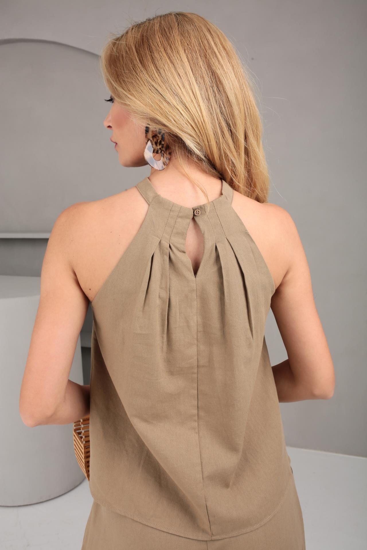 Yüzücü Kol Pileli Vizon Keten Takım TAKIM | NO33