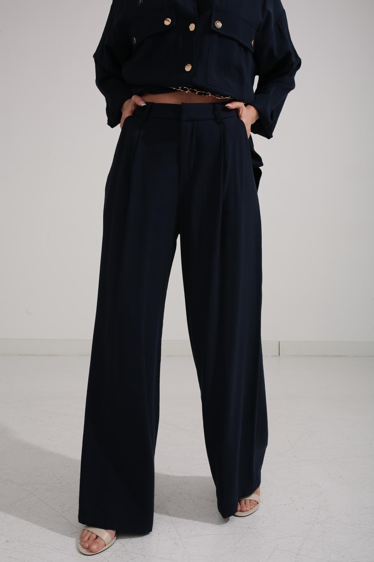 Zincir Kemerli Lacivert Tensel Takım TAKIM