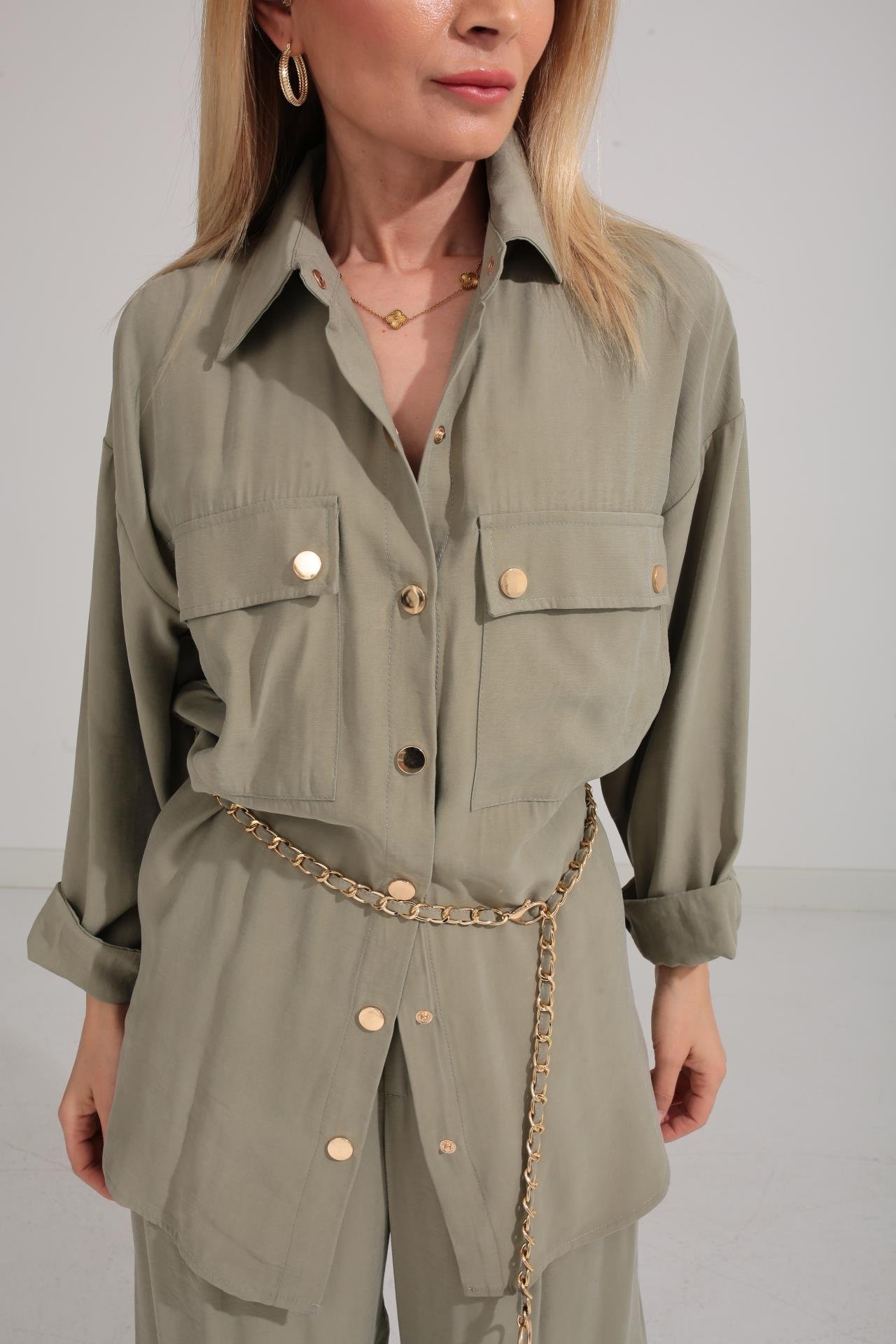 Zincir Kemerli Mint Tensel Takım TAKIM