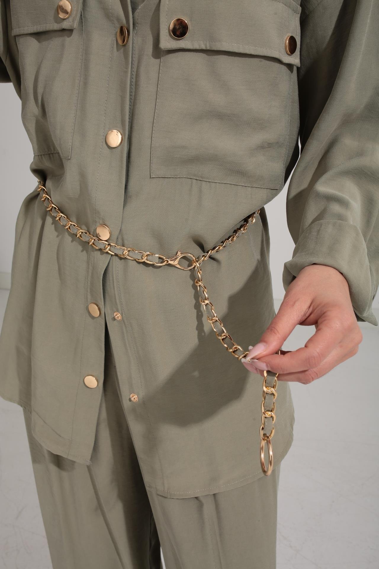 Zincir Kemerli Mint Tensel Takım TAKIM