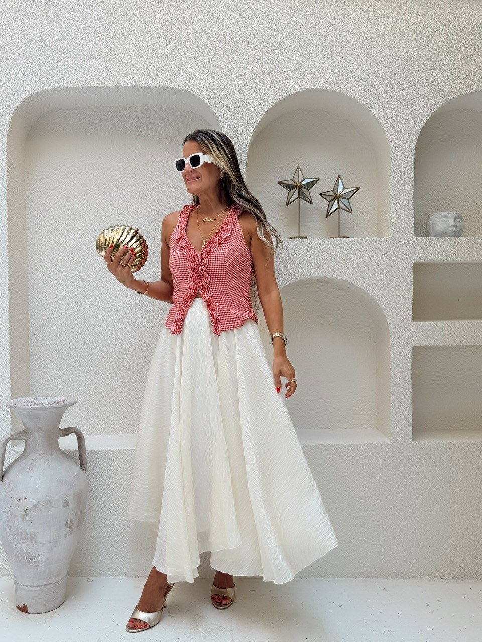 Nişantaşı Butik ASİMETRİK ASTARLI VOLUM ETEK VANİLLİA