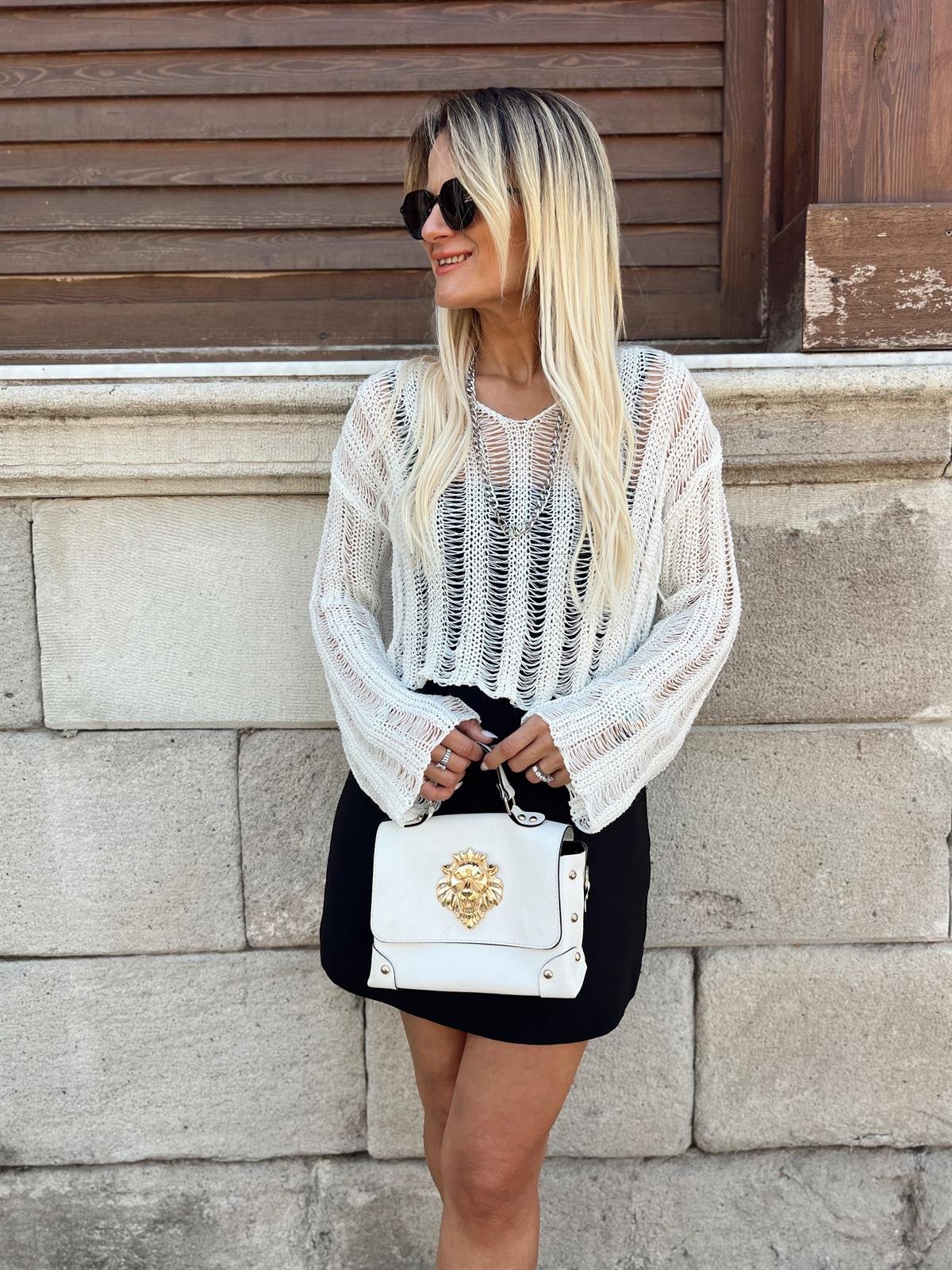 Nişantaşı Butik BEYAZ MERSERİZE BLUZ