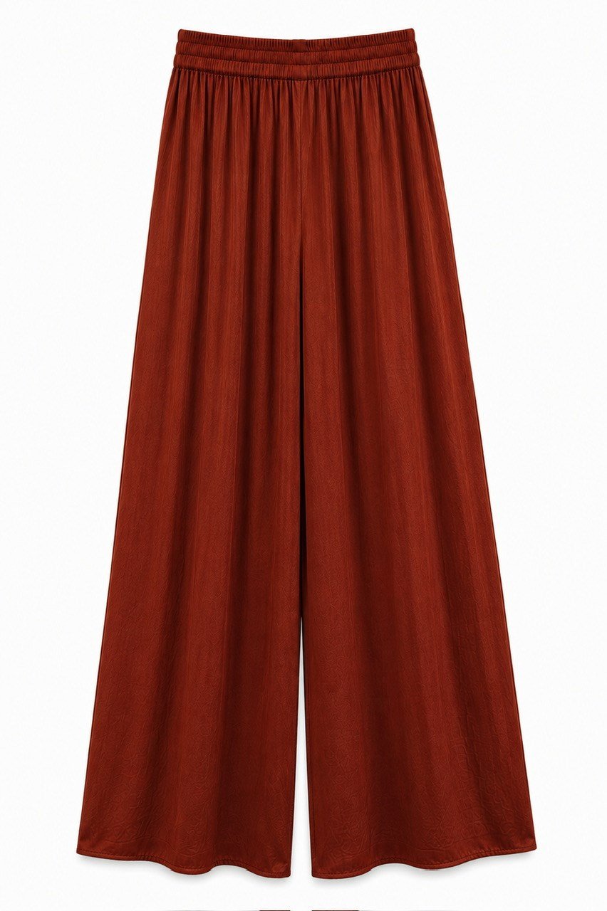 Nişantaşı Butik BOL PAÇA DÖKÜM TİRİL PANTOLON KİREMİT