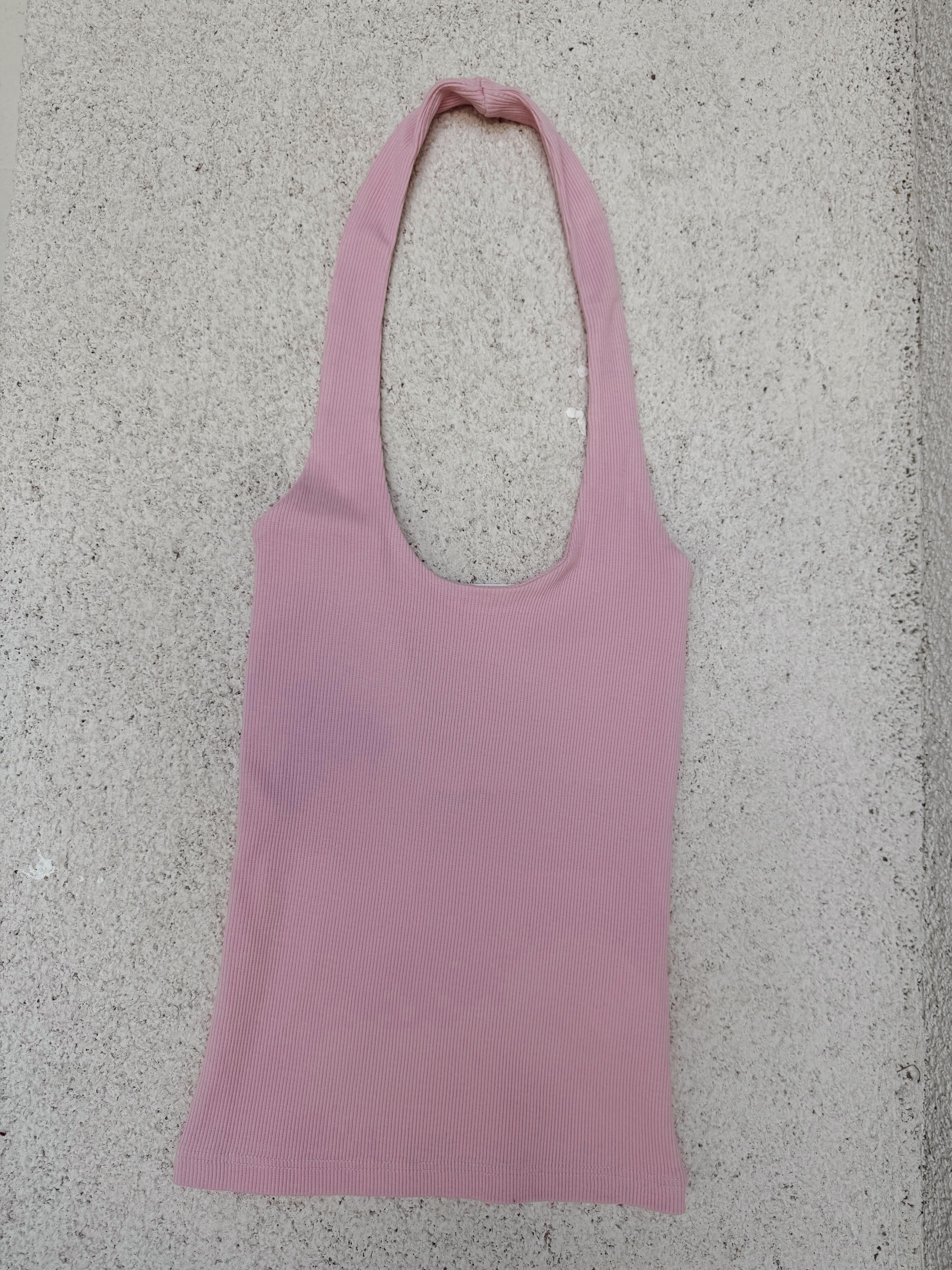 Nişantaşı Butik BOYUNDAN GECMELİ BASİC PEMBE