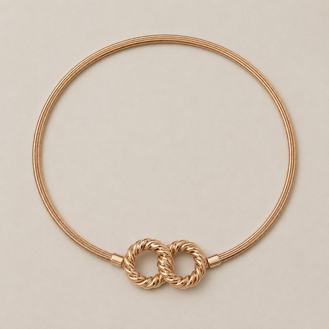 Nişantaşı Butik BURGU ROSE GOLD TOKA LASTİK KEMER 
