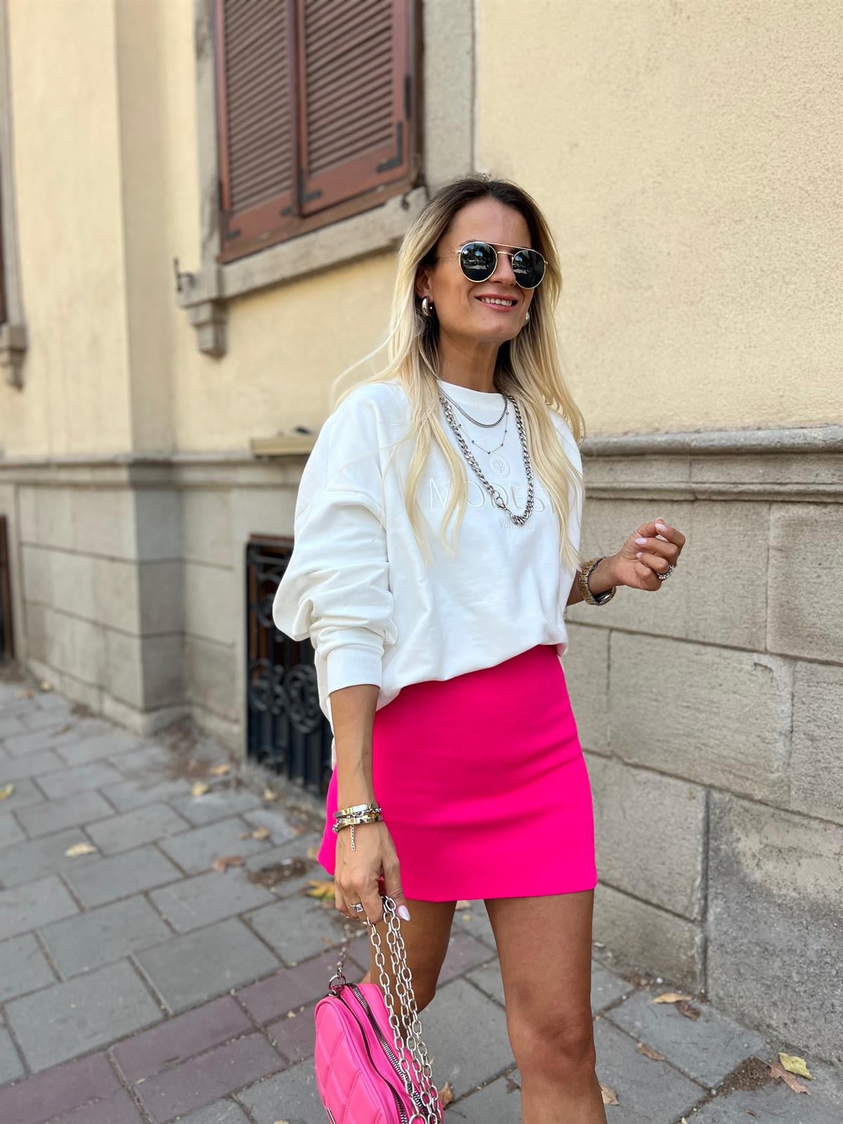Nişantaşı Butik ÇELİK ÖRME PEMBE ETEK