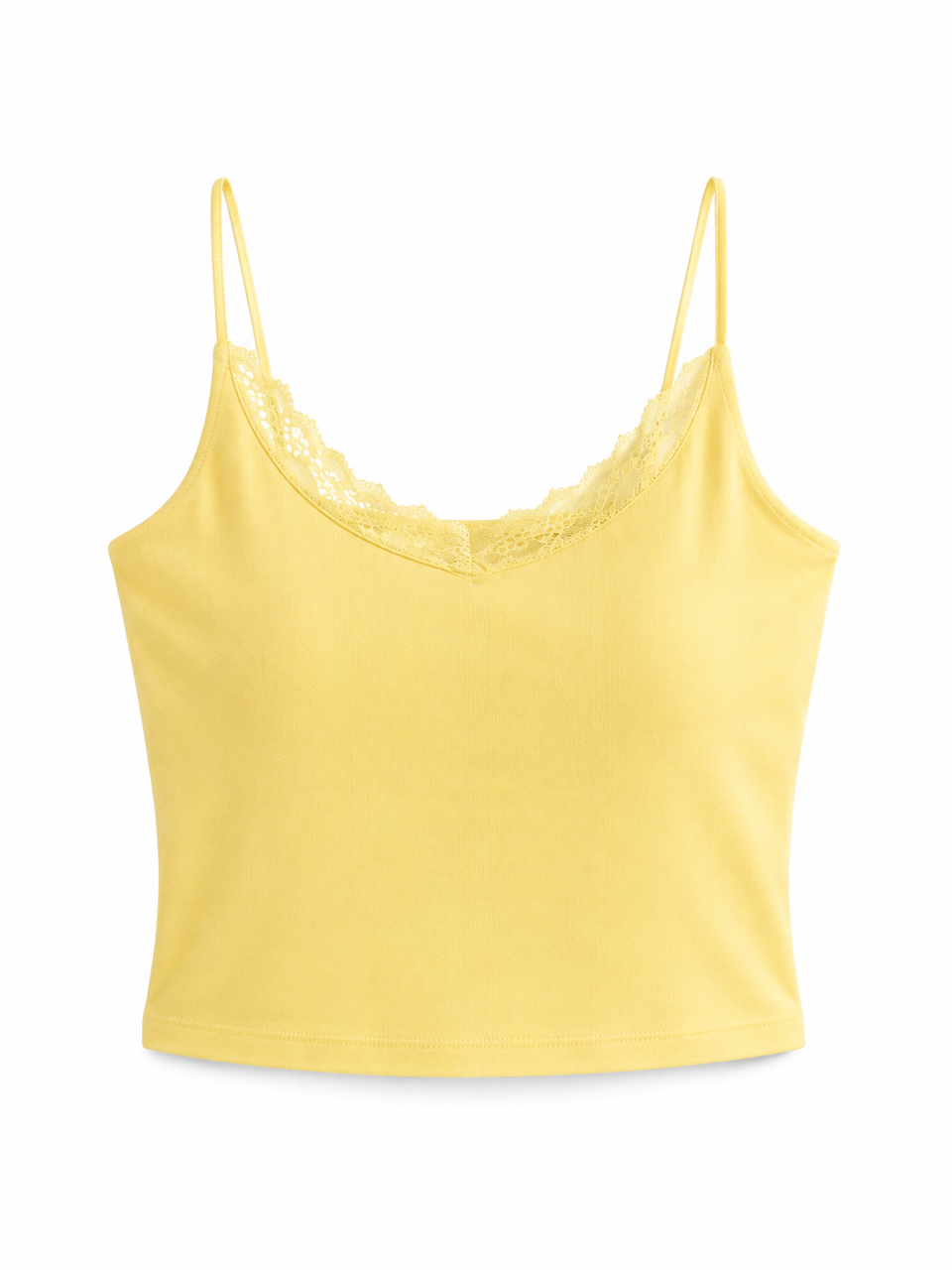 Nişantaşı Butik DANTEL DETAY KUPLU CROP SARI