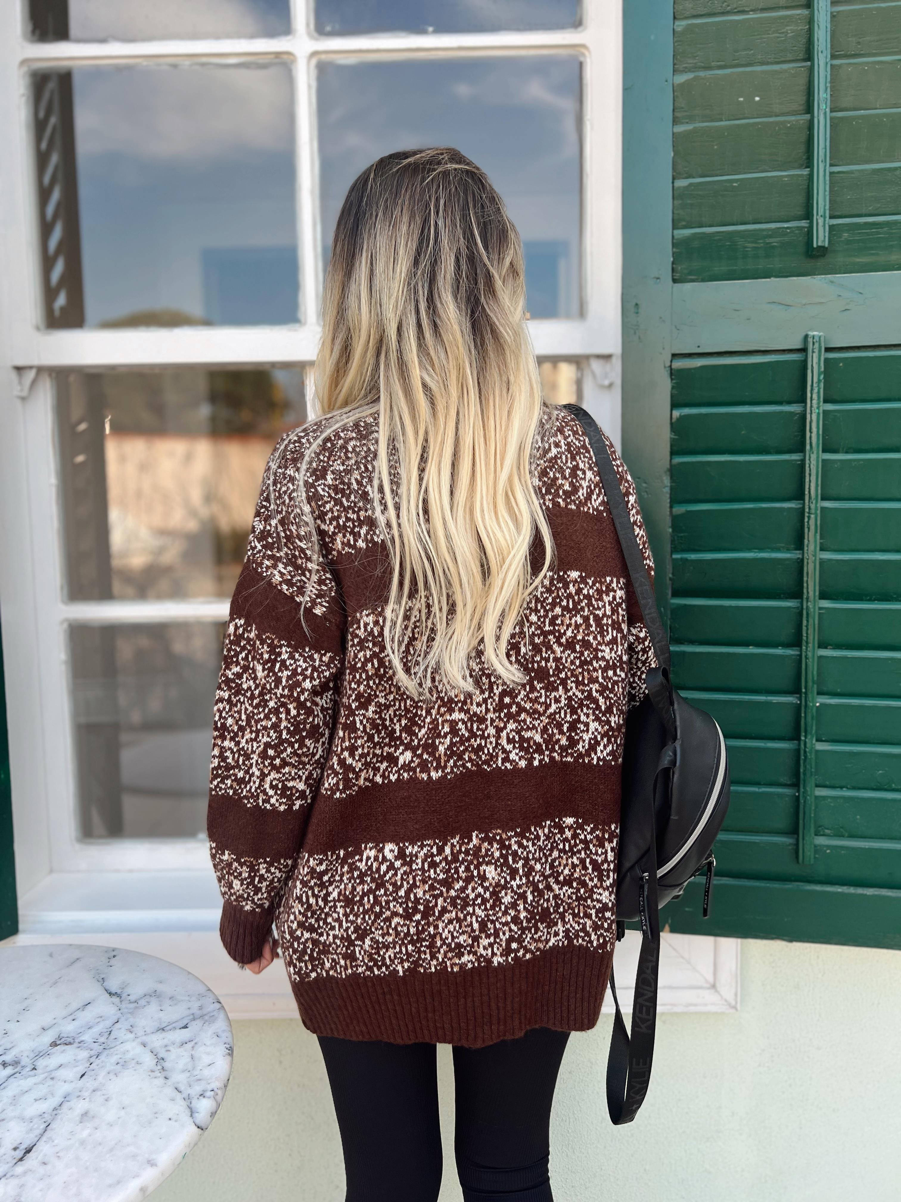 DÜĞME DETAY KAHVERENGİ DESEN HIRKA · 3