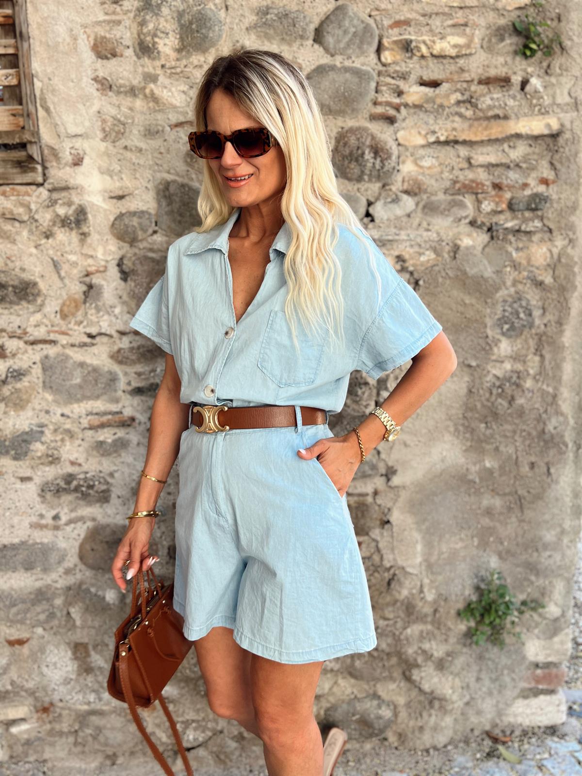 DÜĞME DETAY TENSEL KOT TULUM · 2