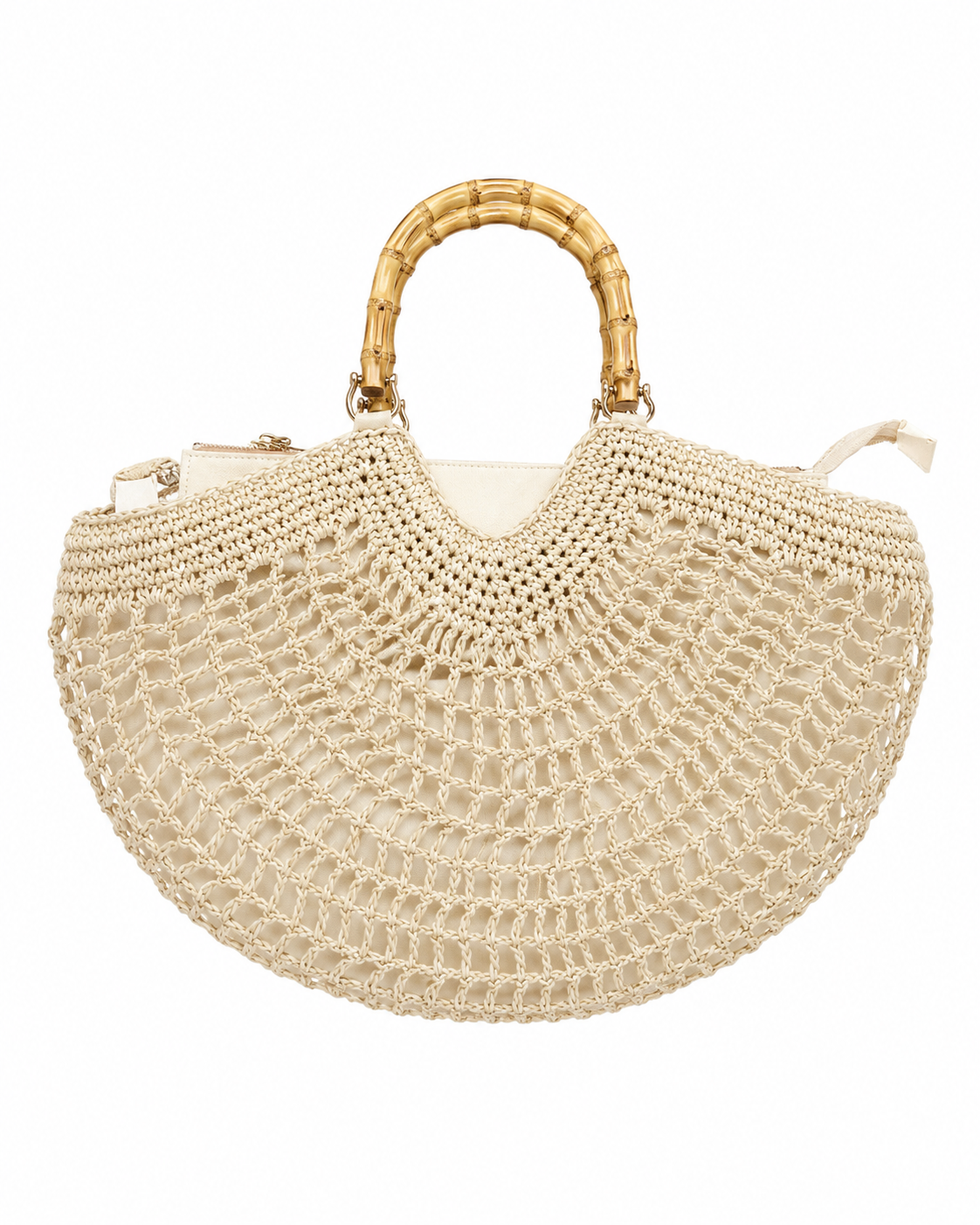 Nişantaşı Butik İÇ KESELİ HASIR FİLE NATURAL ÇANTA