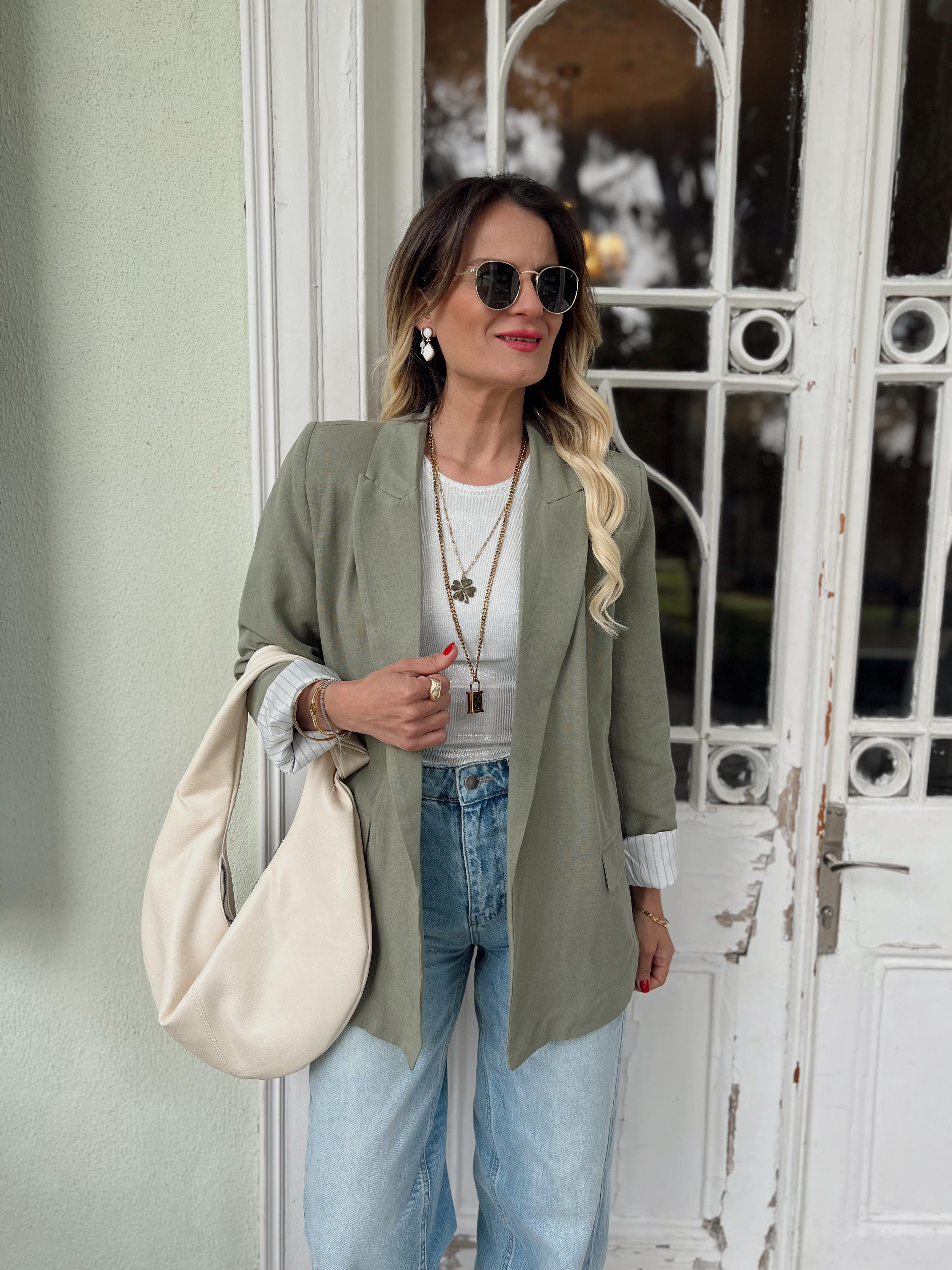 KETEN ASTARLI BLAZER HAKİ YEŞİL · 2