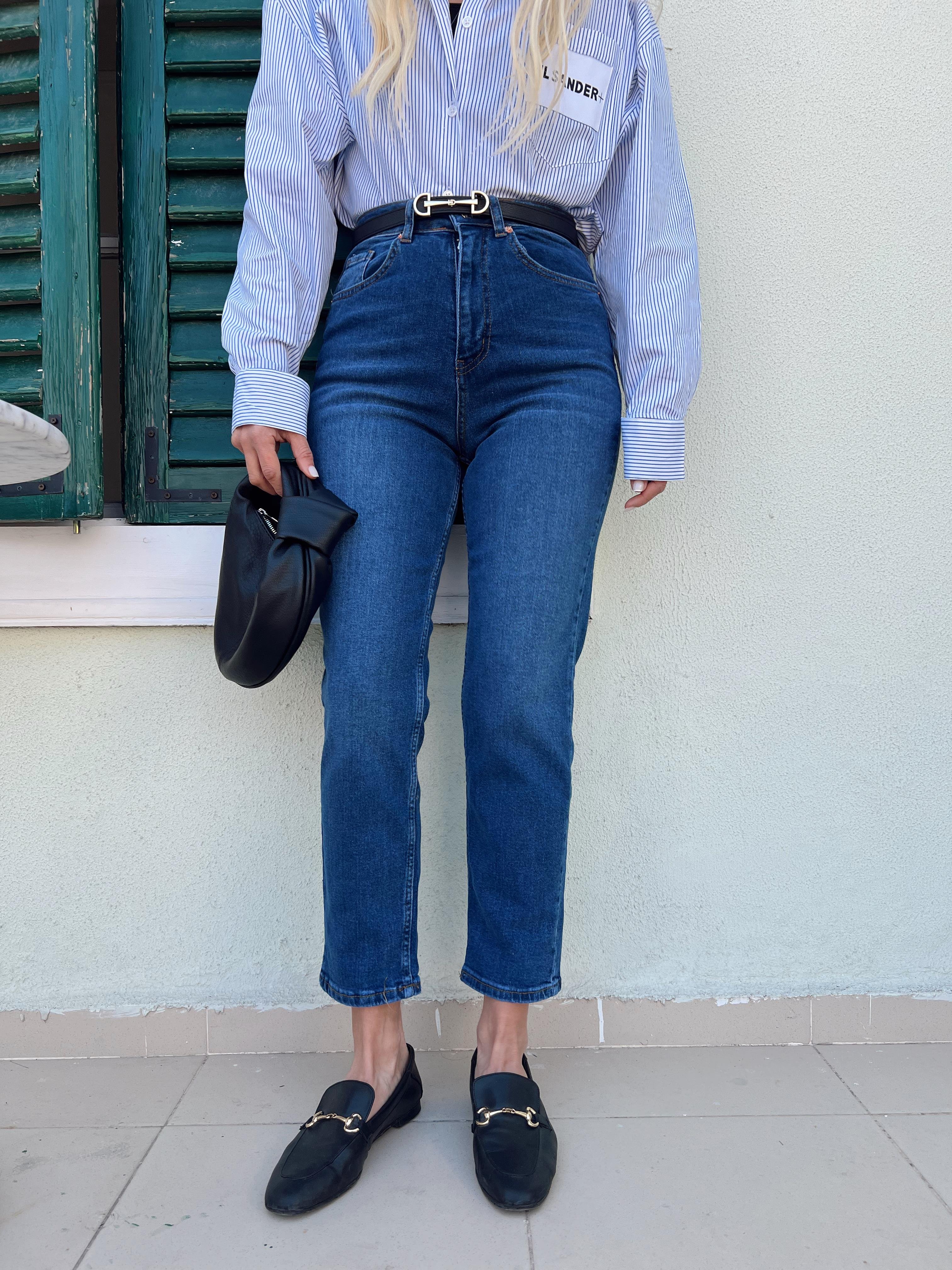 KOYU MAVİ LİKRALI MOM JEAN · 3