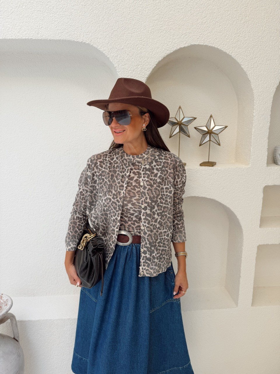 Nişantaşı Butik LEOPAR DESEN ZAR TRİKO HIRKA