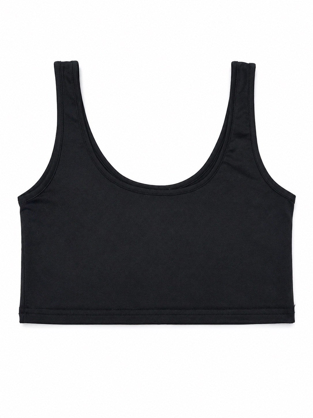 Nişantaşı Butik ÖN ARKA U YAKA BASİC CROP SİYAH
