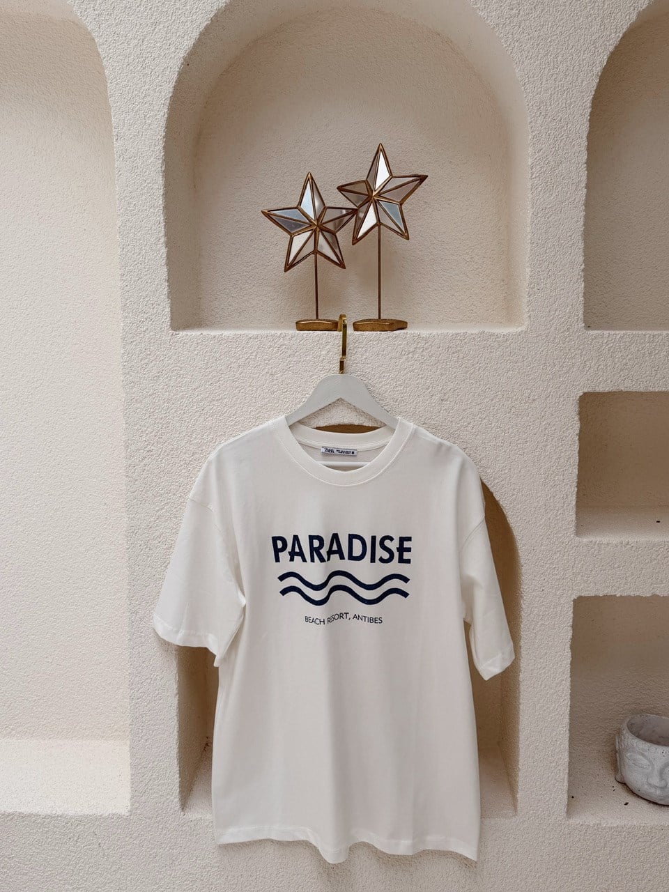 Nişantaşı Butik PARADİSE SİM YAZILI TSHİRT BEYAZ
