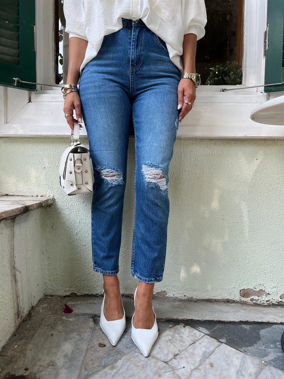 PREMIUM YIRTIK DETAY MOM JEAN · 3