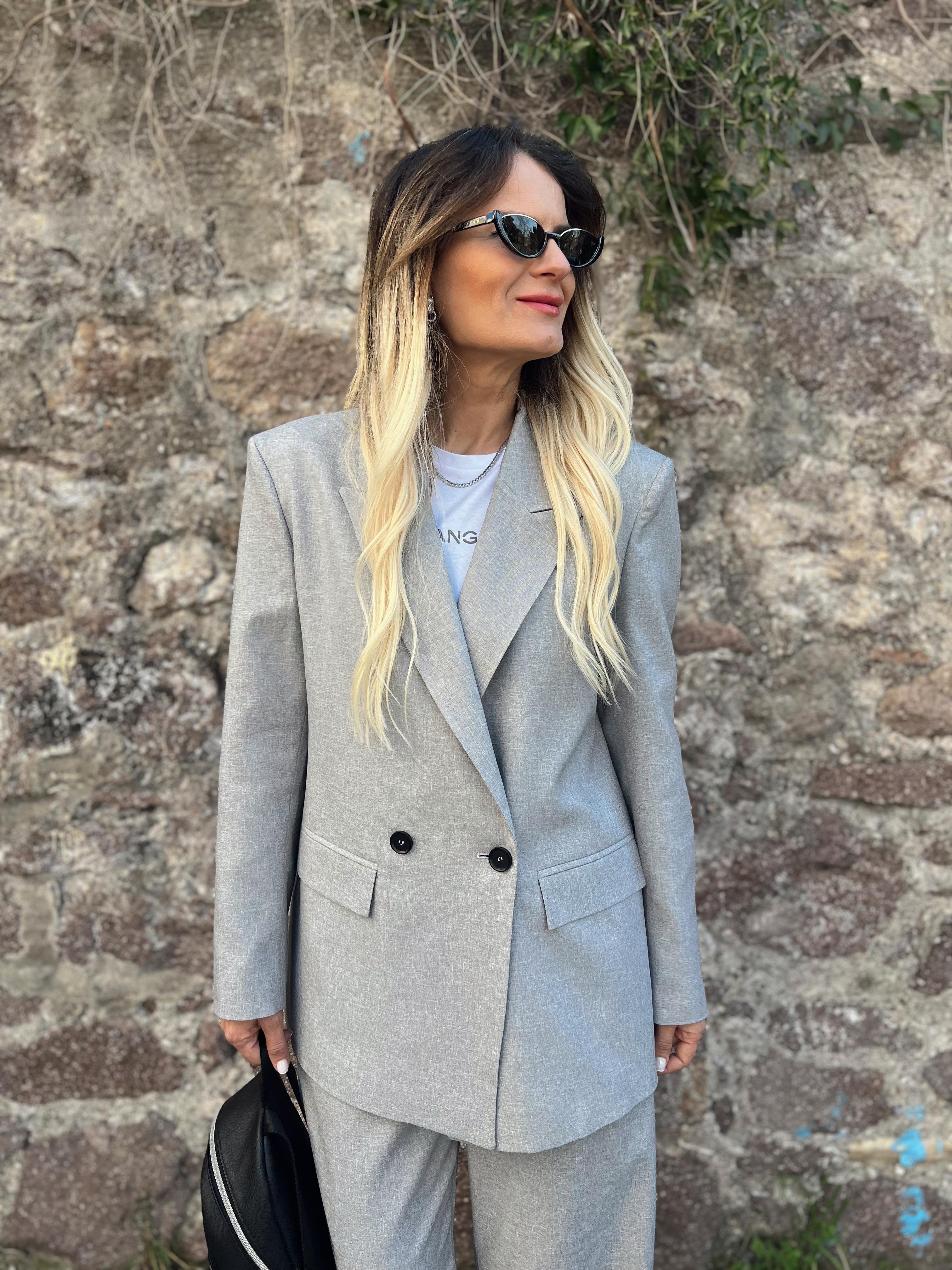 ŞERİT DETAY BLAZER&PANTOLON TAKIM GRİ · 6