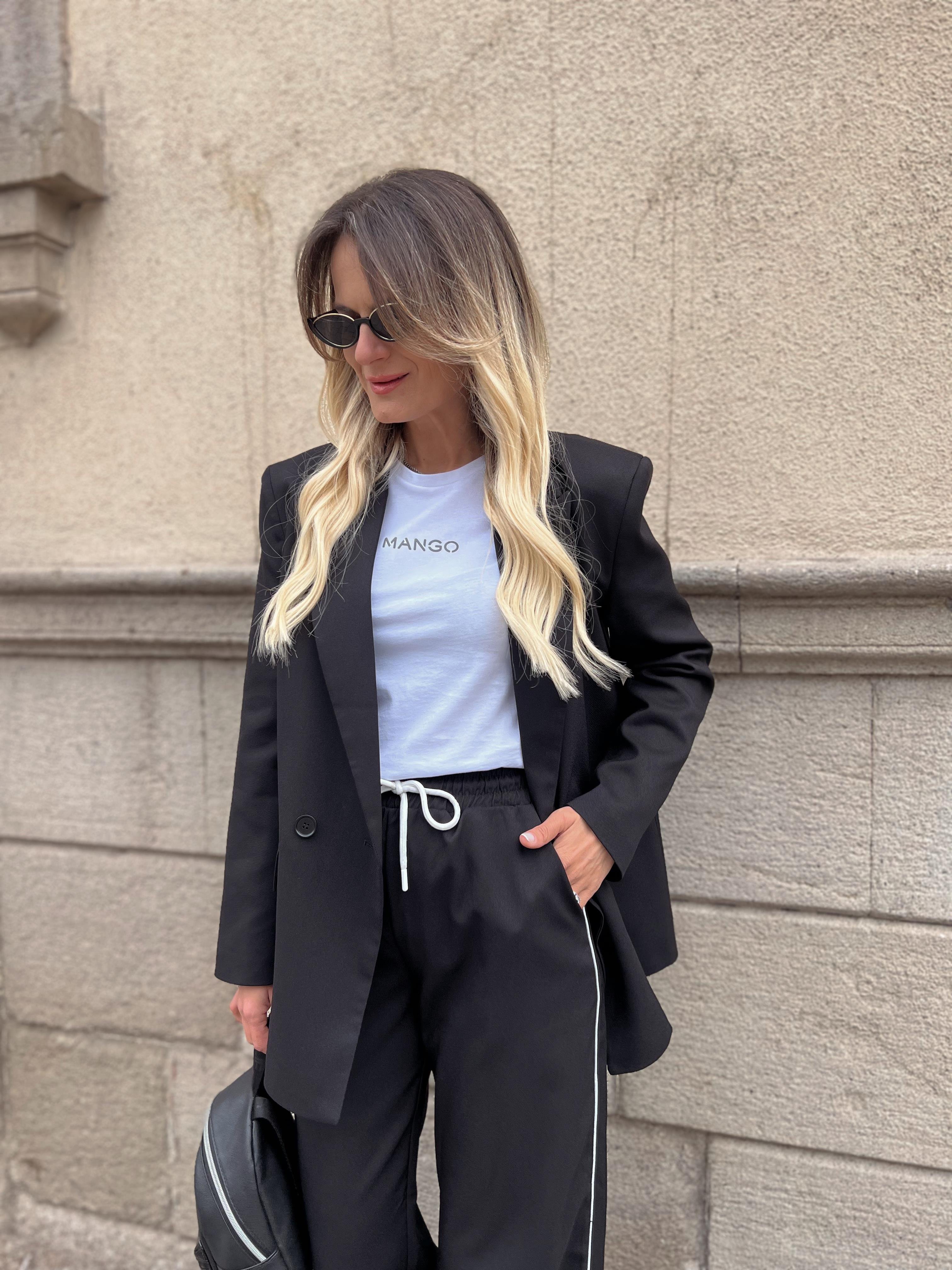 ŞERİT DETAY BLAZER&PANTOLON TAKIM SİYAH · 2