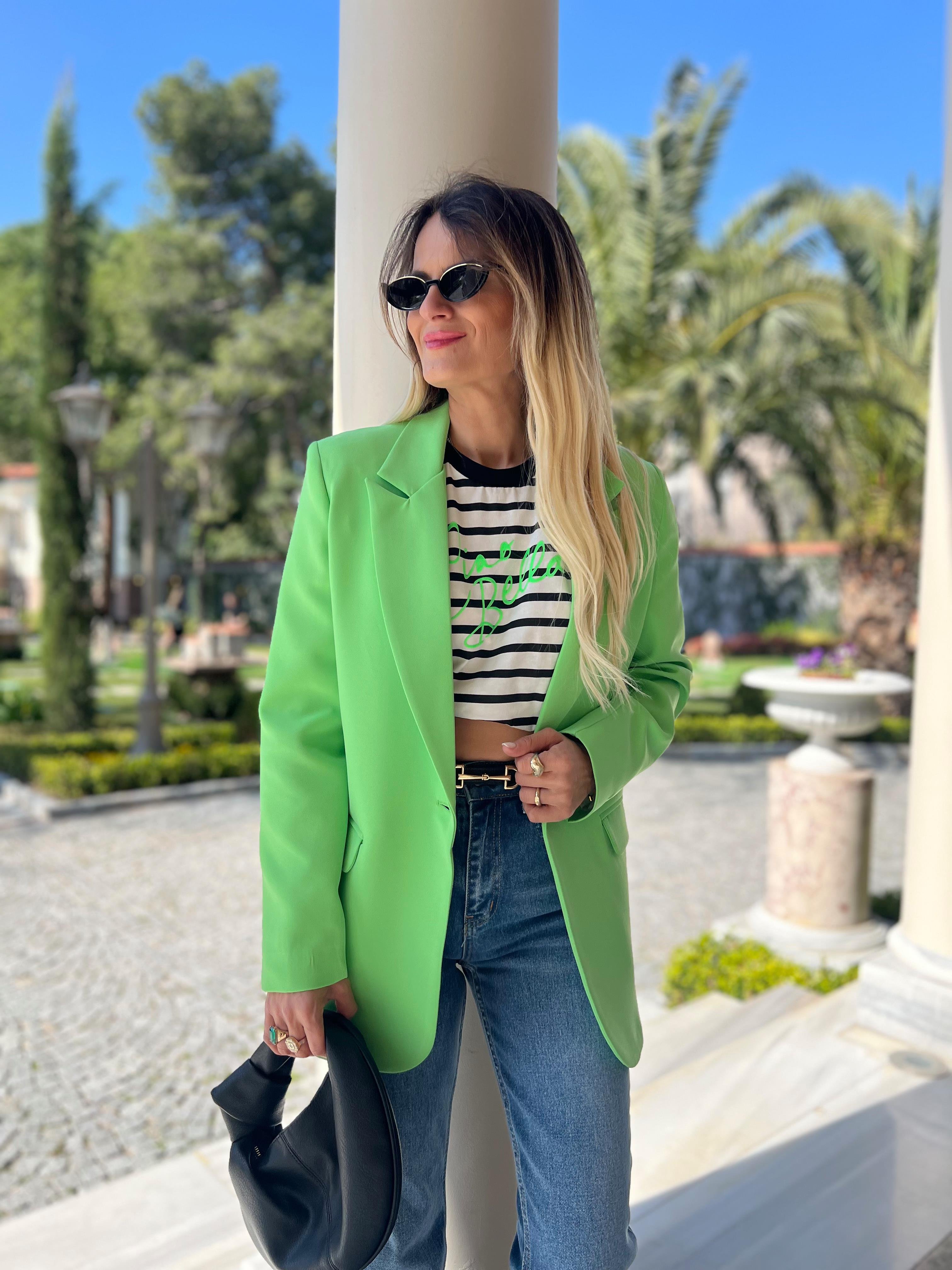 TEK DÜĞME DETAY BLAZER YEŞİL · 2
