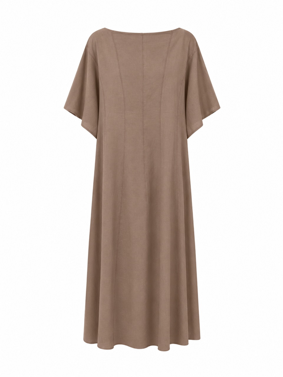 Nişantaşı Butik TERS DİKİŞ MAXİ ELBİSE KAHVE