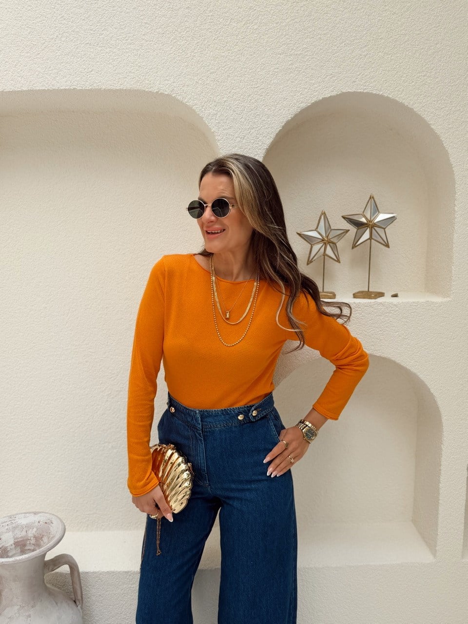 Nişantaşı Butik TRANSPARAN TRİKO TURUNC