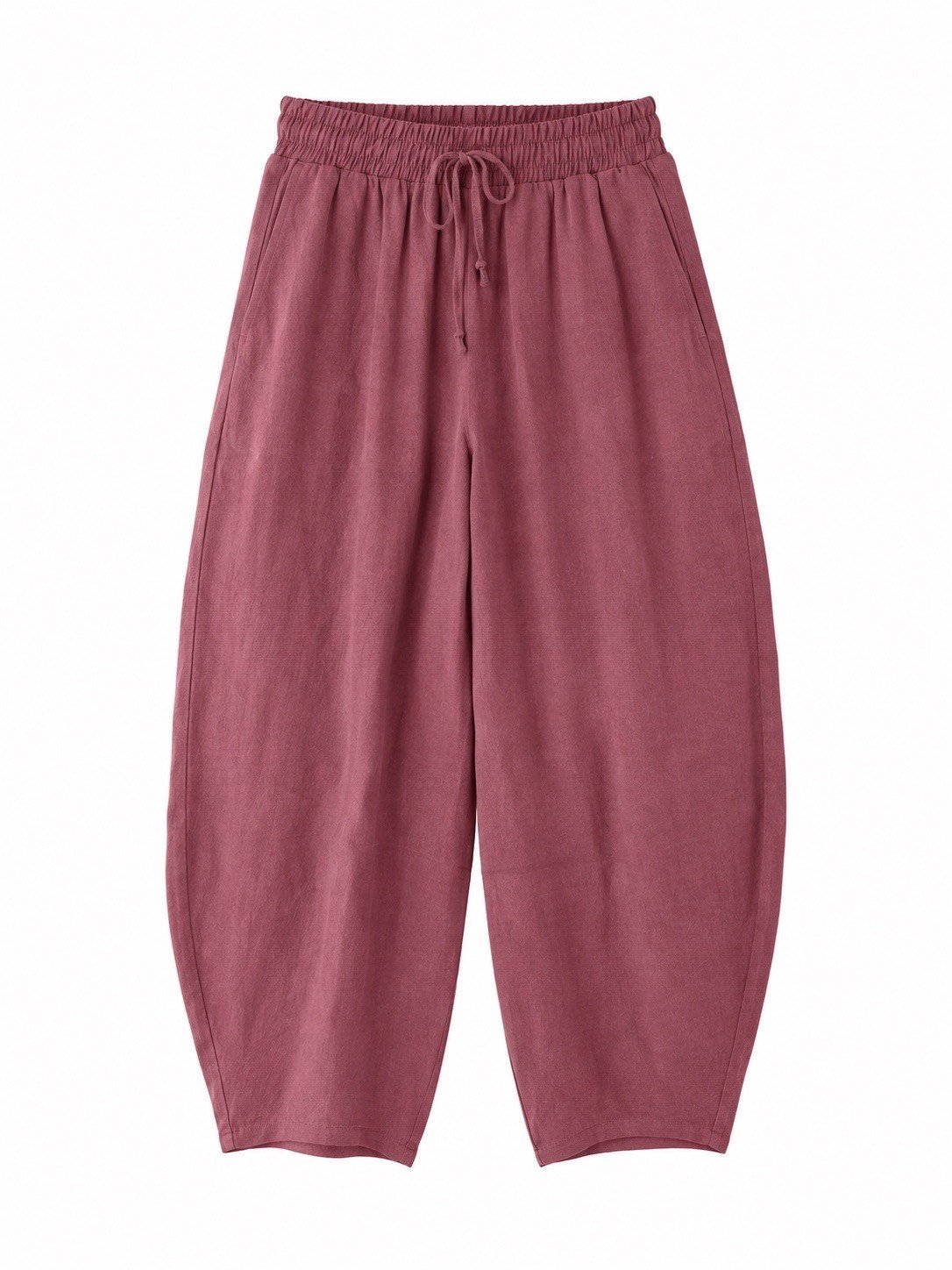 Nişantaşı Butik YIKAMALI TENSEL BALON JOGGER PANTOLON VİŞNE BORDO