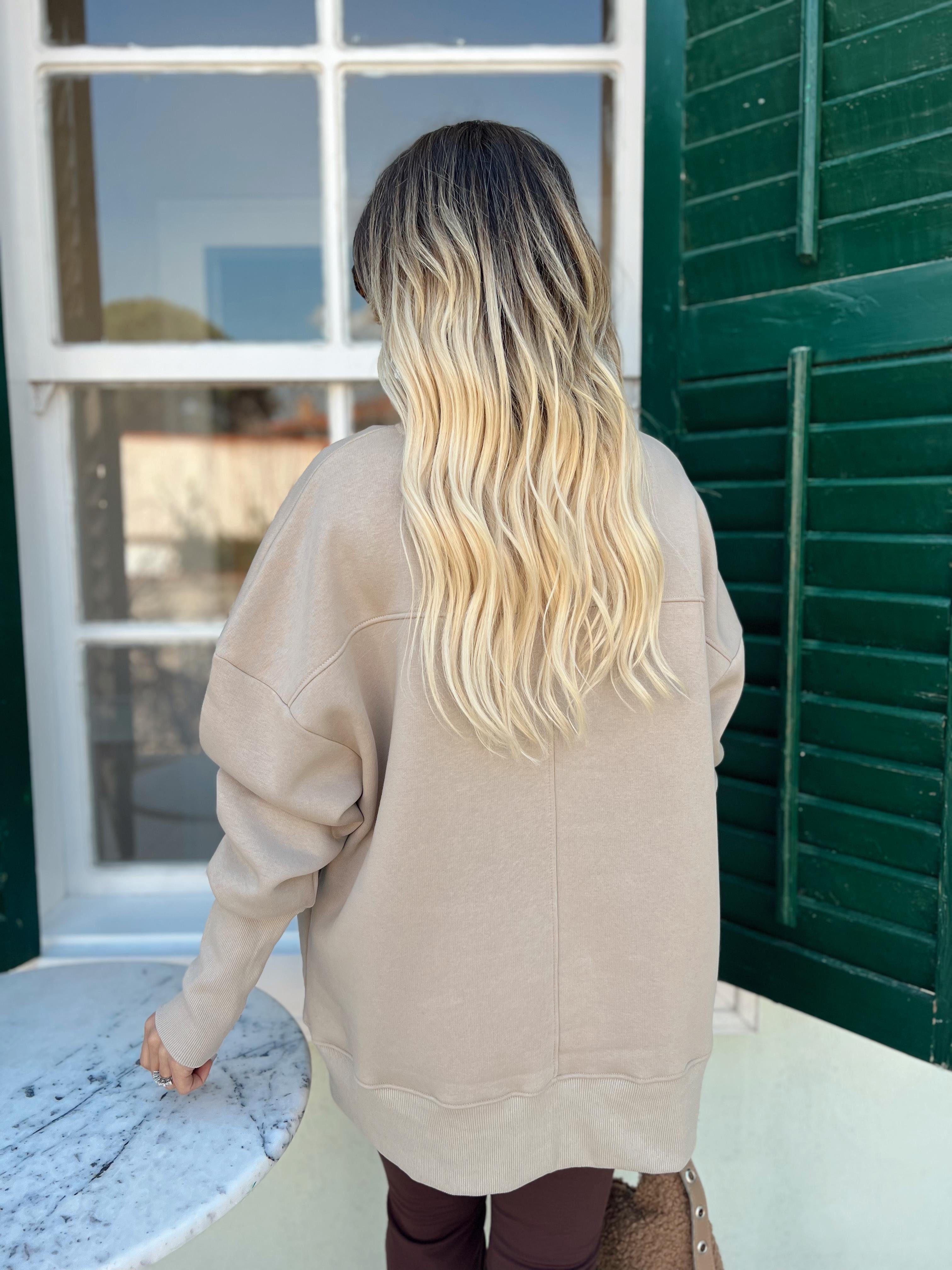 YIRTMAC DETAY BEJ SWEATSHİRT · 3