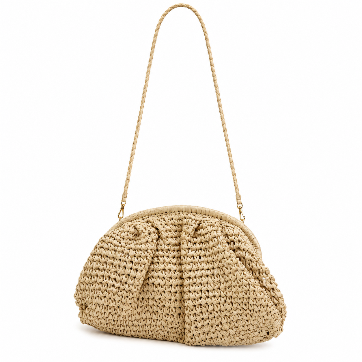 Nişantaşı Butik ZİNCİR ASKILI ÖRGÜ TOP CLUTCH EKRU