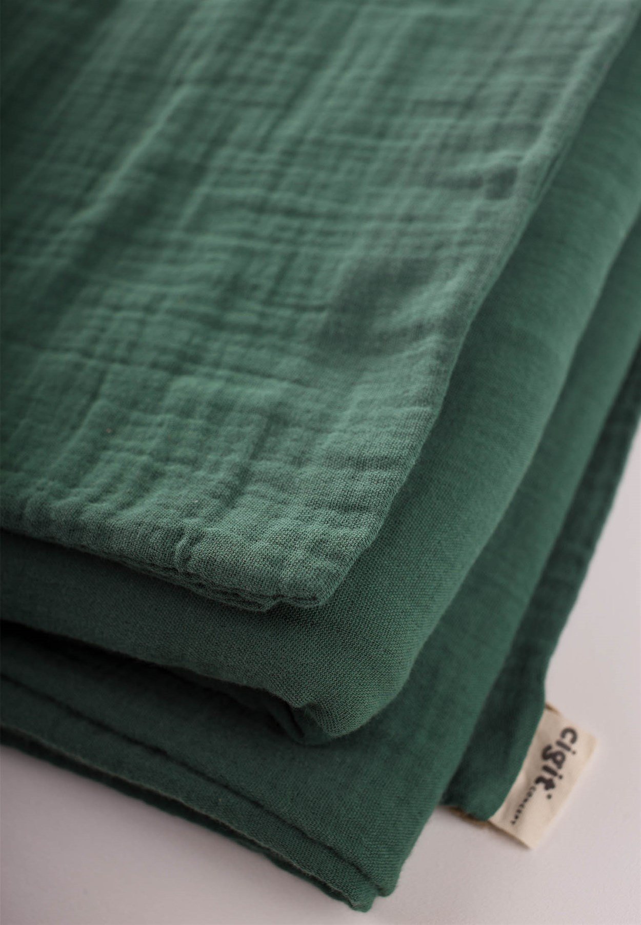 CigitKeseli Müslin Nevresim Takımı 100X135 cm +/ - 3cm Çarşaf 120X150 Yastık 35X45 cm HAKİ YEŞİL