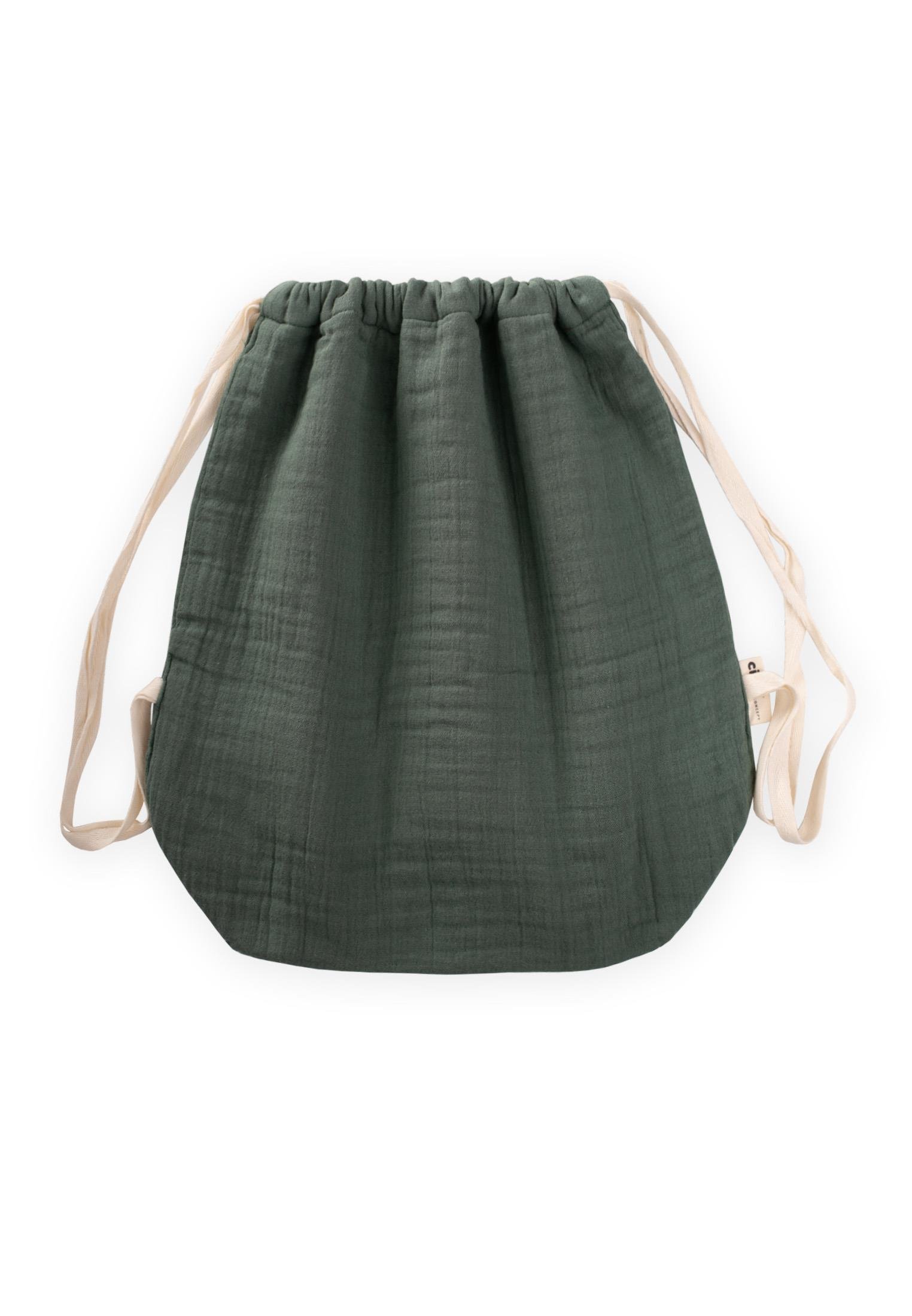 CigitMüslin Çocuk Sırt Çantası 28X30 cm HAKİ YEŞİL