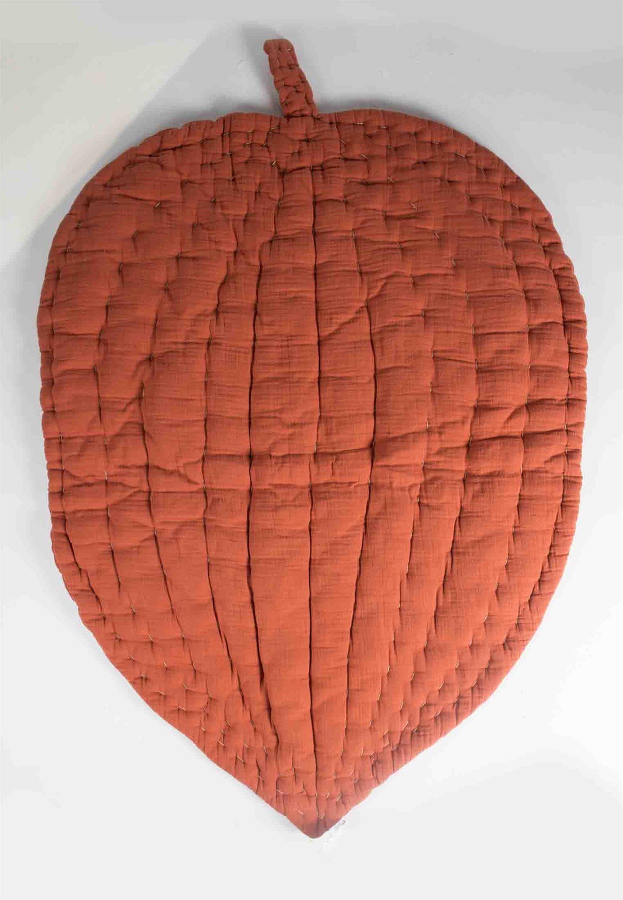 100256 - 1400CigitMüslin Yaprak Bebek Oyun Minderi (Yıkanmıştır) Rust