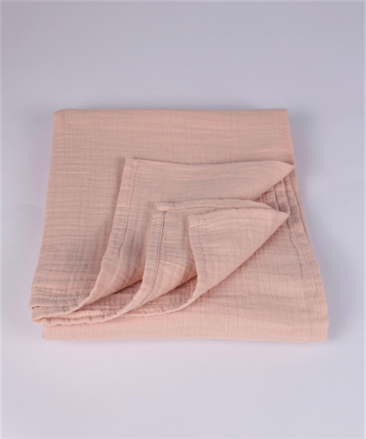 100268-04CigitDüz Müslin Battaniye 90x100 cm Pudra Pembe