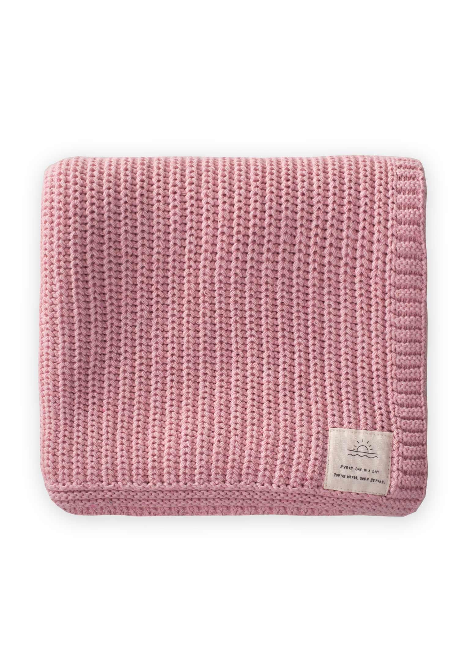 CigitSelanik Örgü Triko Battaniye 80X100 (+/-5 Cm ) PEMBE