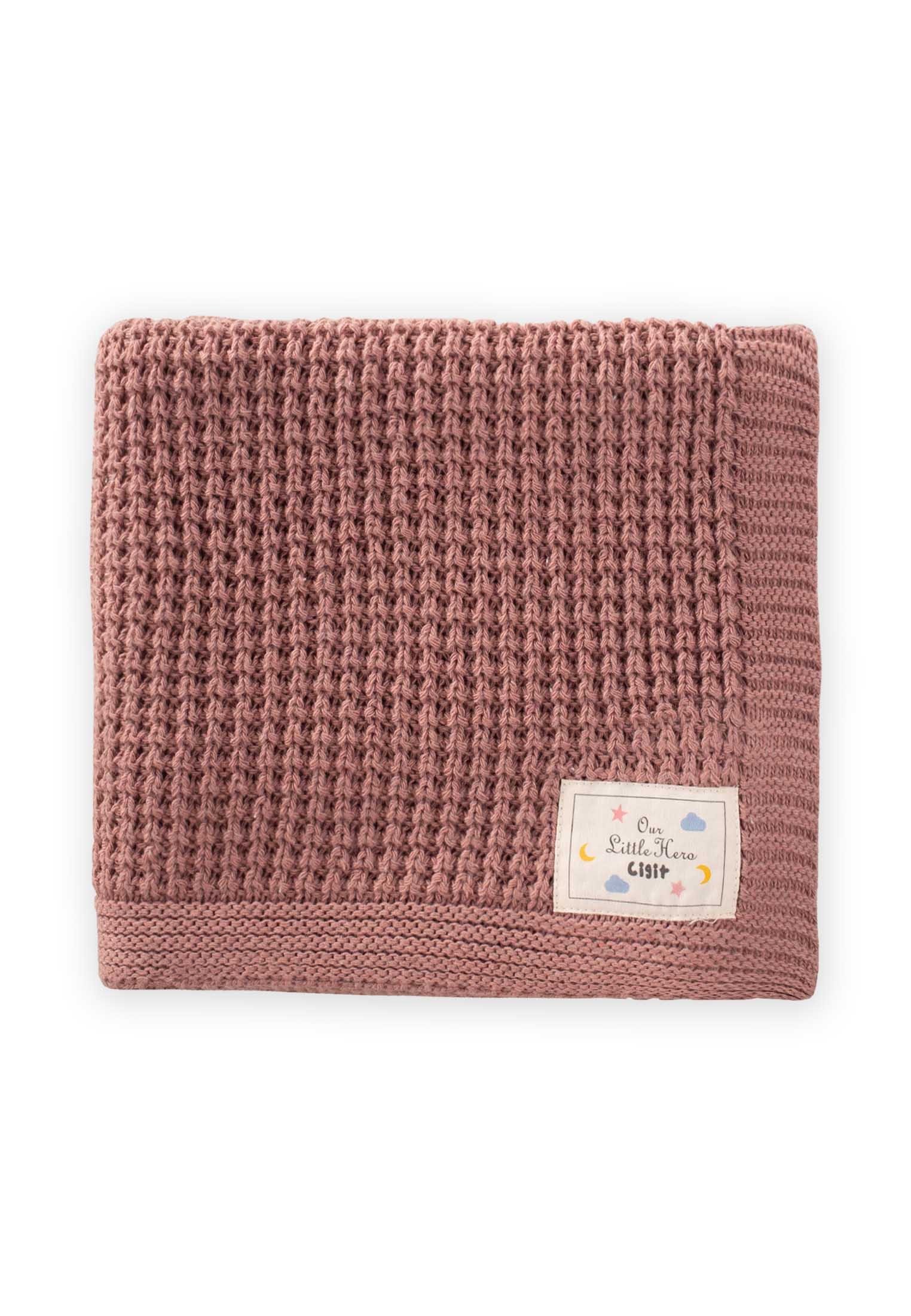 CigitSelanik Triko Battaniye 80X100 (+/-5 Cm ) GÜL KURUSU