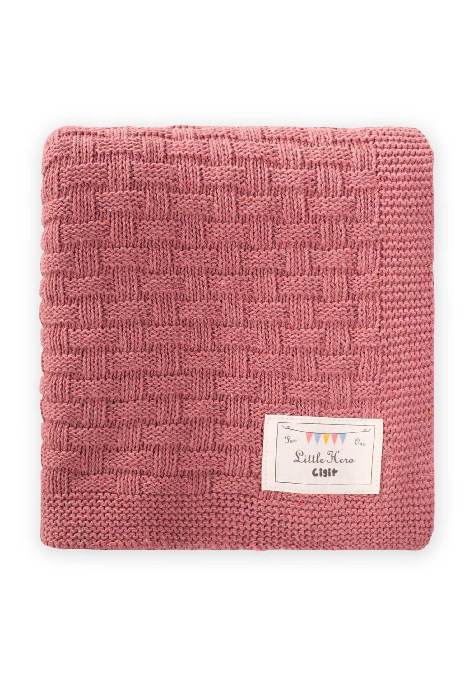 CigitRoma Desen Triko Battaniye 80X100Cm GÜL KURUSU