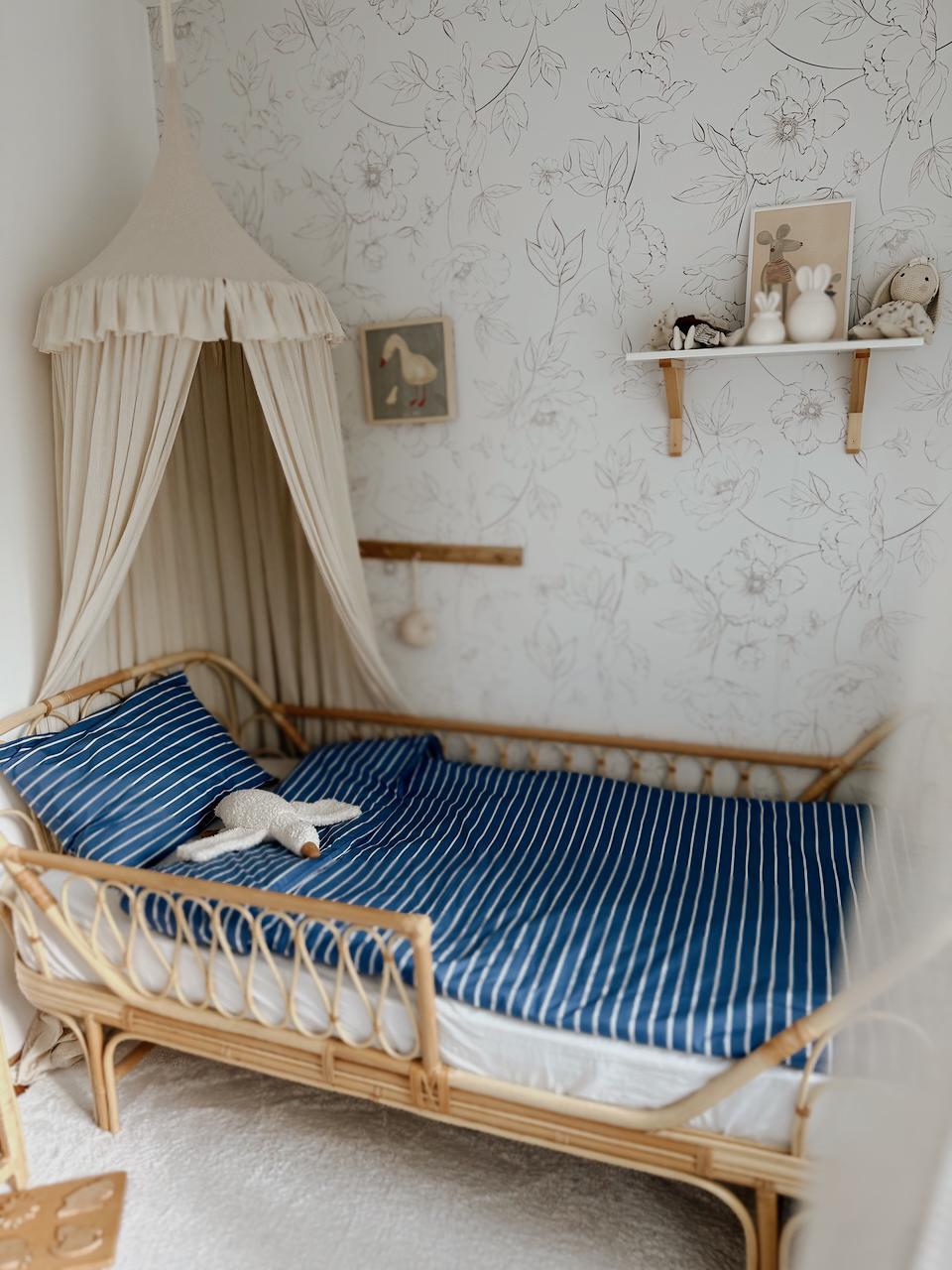 CigitGenç Boy Nevresim Takım (Nevresim+Yastık Kılıfı) 150X 200 Cm MAVİ ÇİZGİLİ