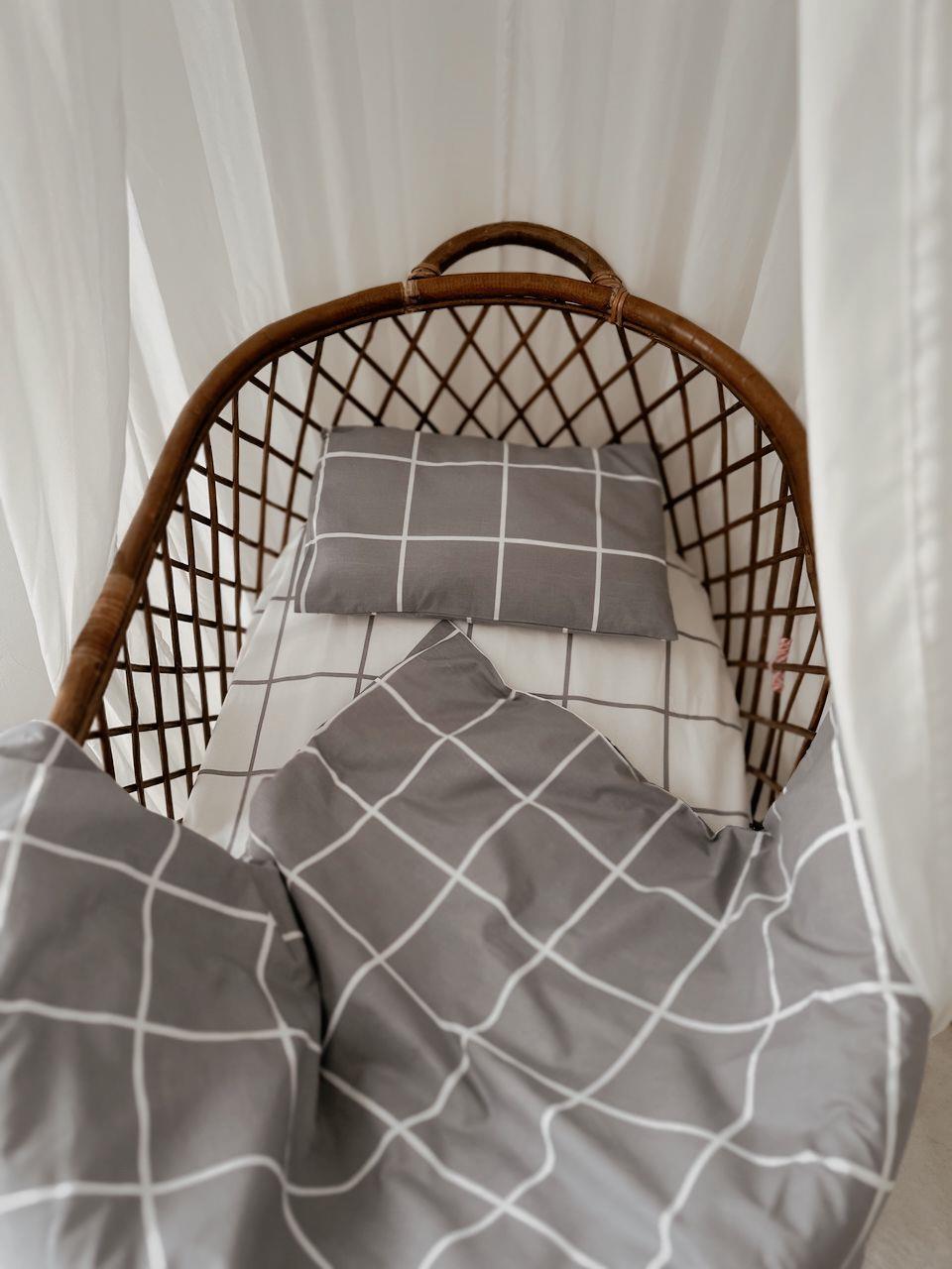 CigitBebe Boy Çarşaf 120X150 Cm GRİ KARELİ