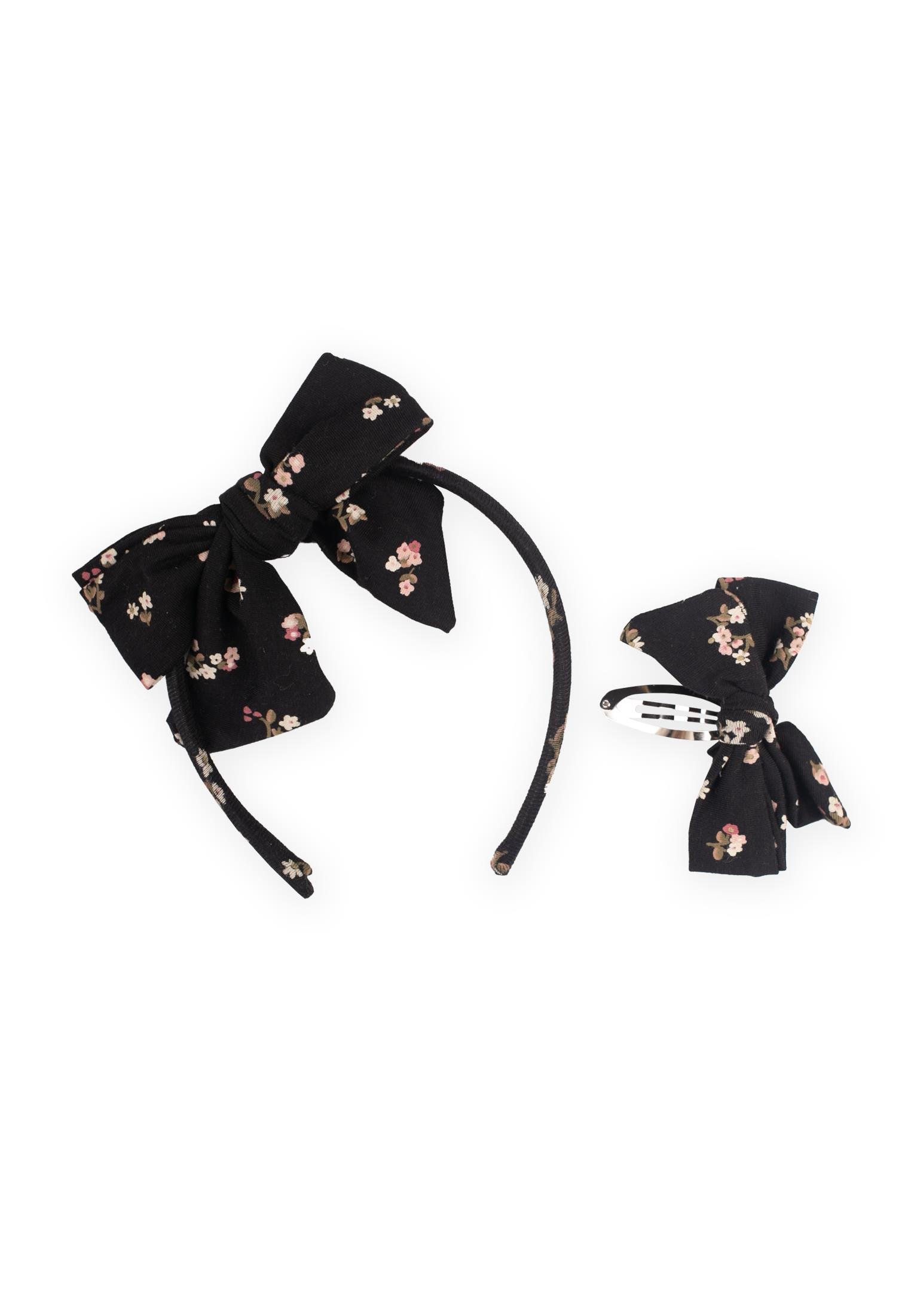 CigitTaçlı Toka Seti LACİVERT ÇİÇEKLİ