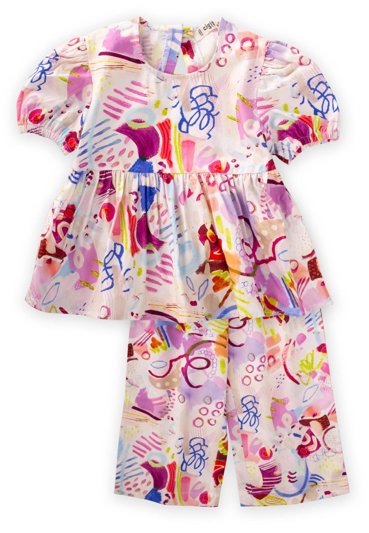 CigitArkası Üçgen Takım 2-7 Yaş EKRU DESENLİ