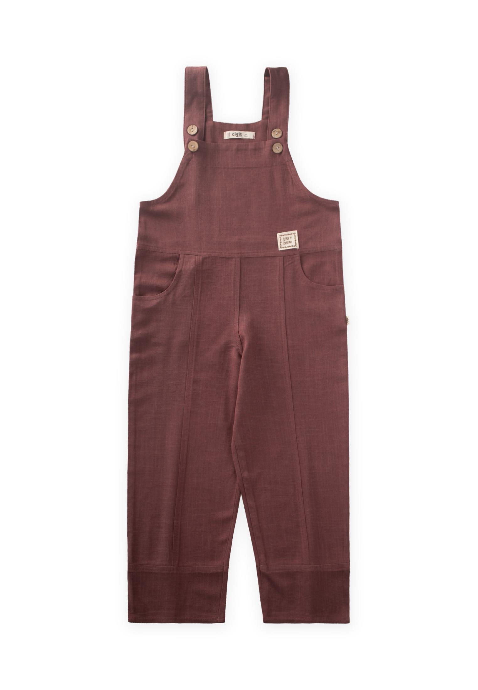 CigitBol Paça Keten Salopet 2-7 Yaş MÜRDÜM