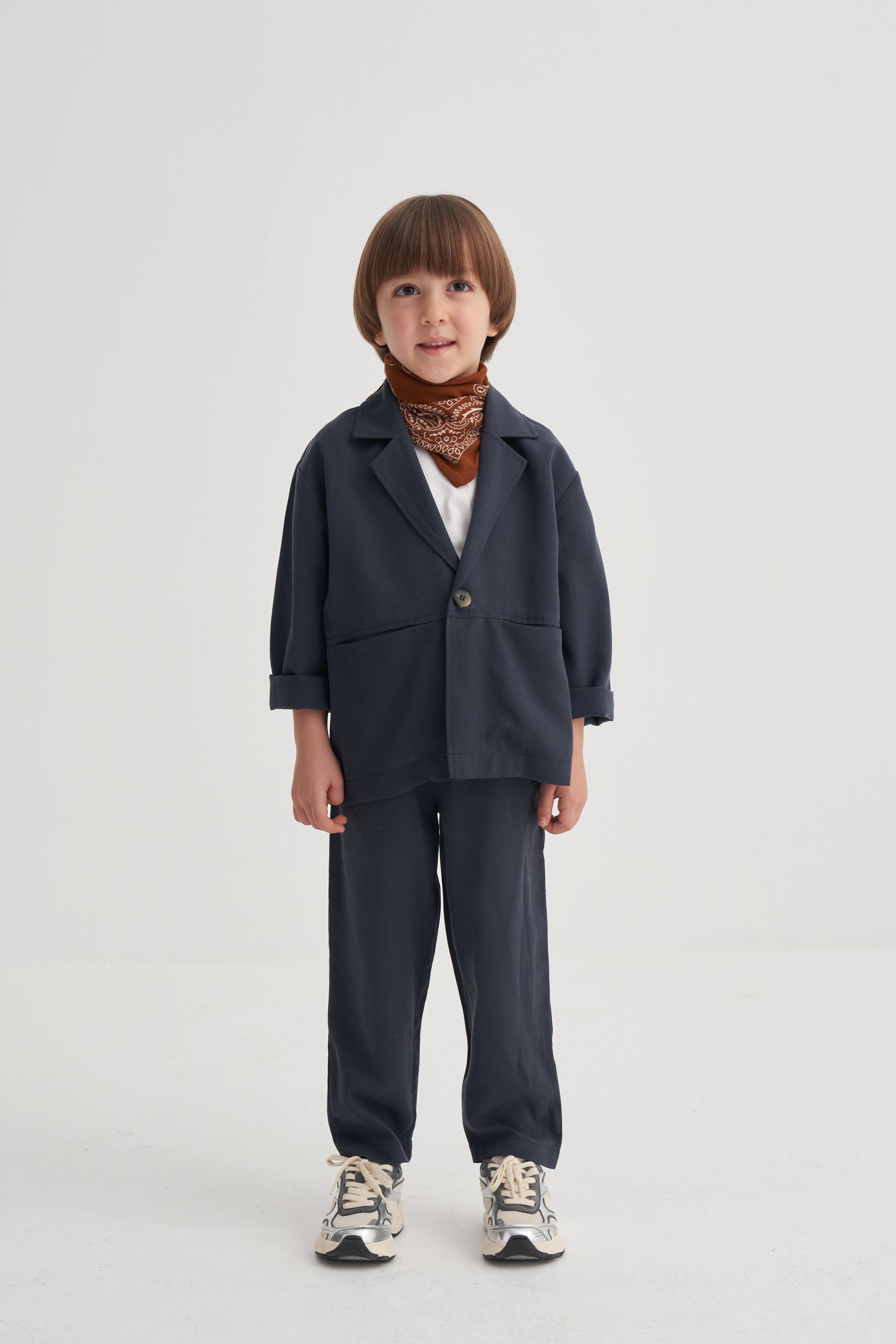 CigitCeketli Tencel Takım 2-7 Yaş LACİVERT